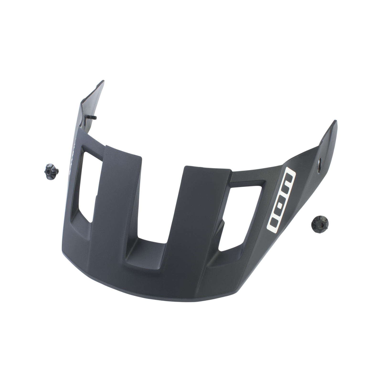 ION Traze helmet visor spare part in dark charcoal grey side view with mounting screws