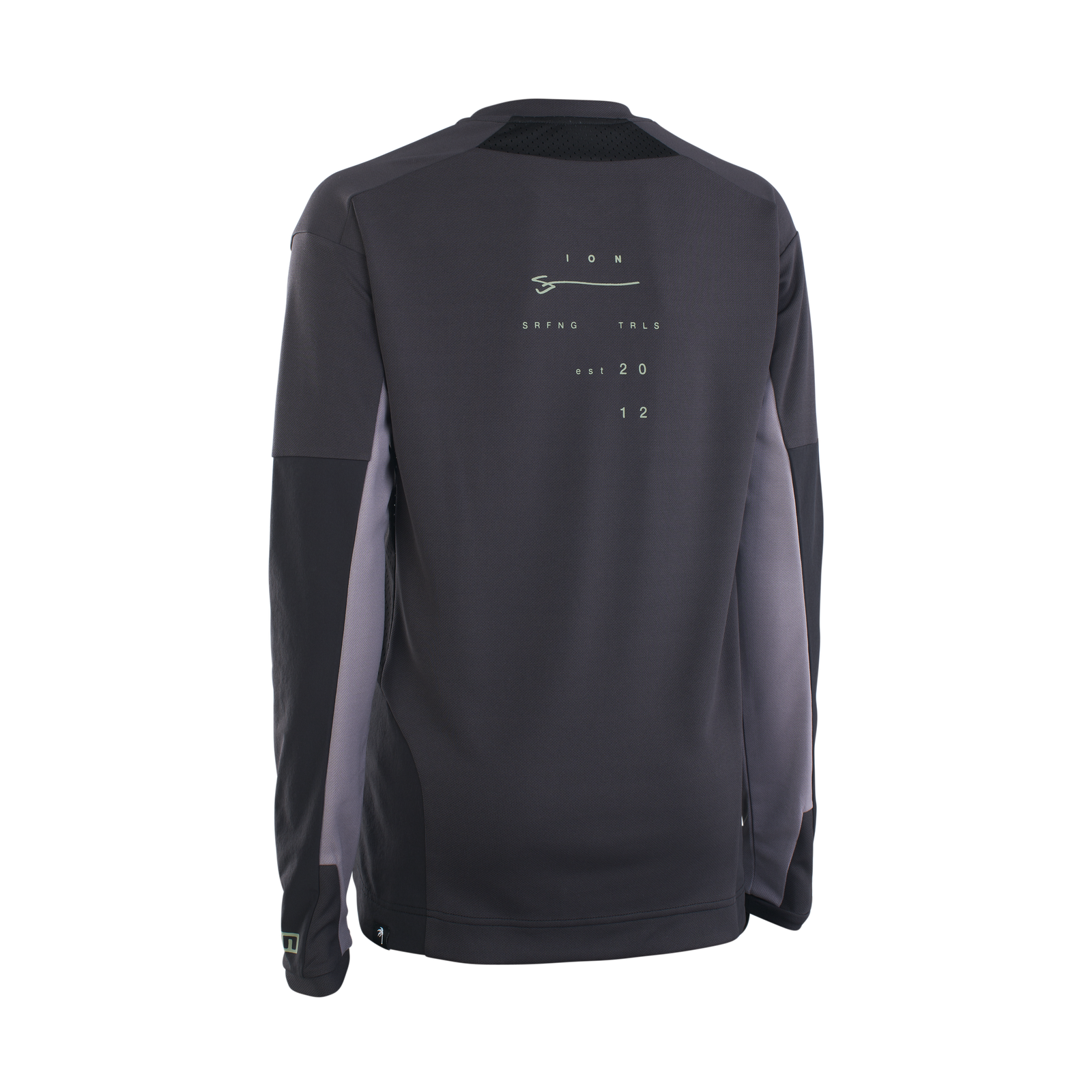 ION Scrub Amp Langarm-Radtrikot Damen in schwarz und dunkelgrau fürs Mountainbiken