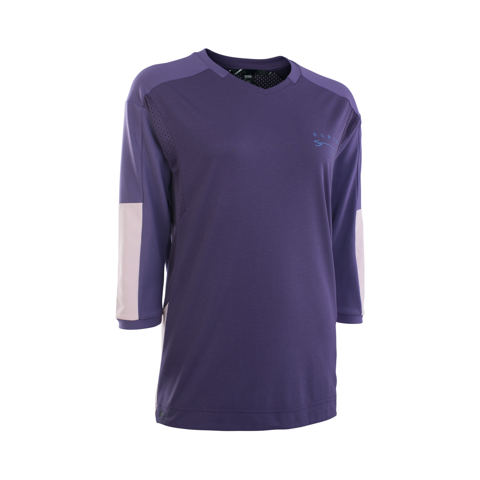 ION Scrub Amp Damen Bike-Jersey 3/4 Arm in dunkelviolett und helllila für Mountainbike Freeride