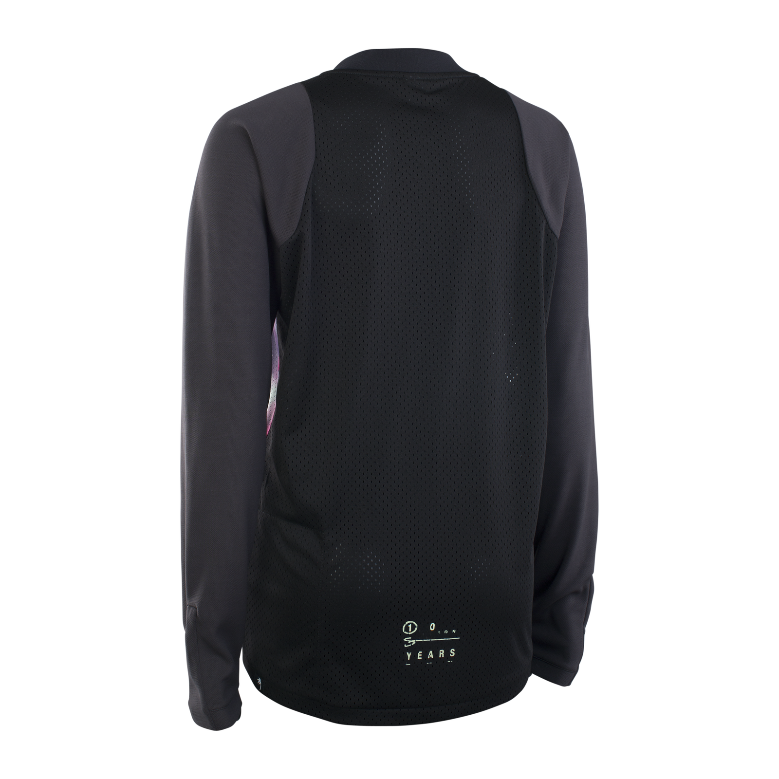 ION Bike Scrub 10 Years Damen Langarm Cycling Jersey in schwarz, Rückansicht mit Mesh-Belüftungspanel