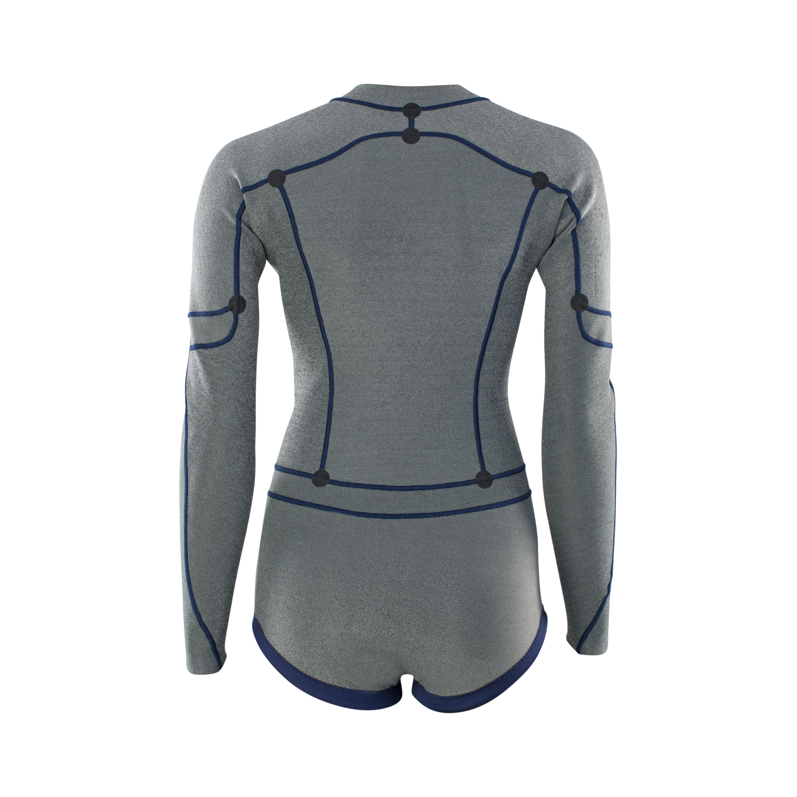 ION Amaze Hot Shorty 1.5mm front-zip long-sleeve shorty wetsuit in heather grey and navy