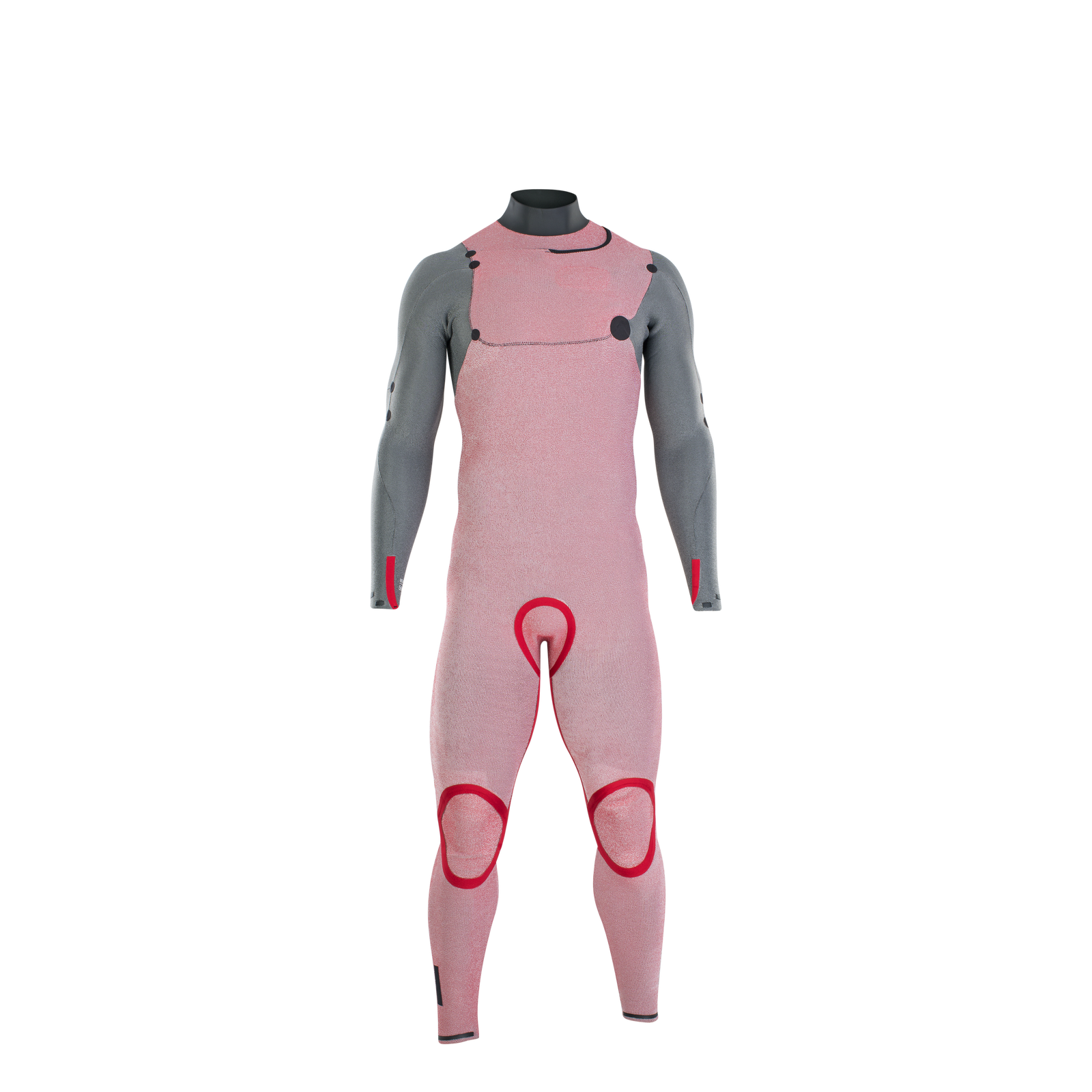 ION Seek Amp 3/2mm front-zip fullsuit wetsuit in dusty rose and grey