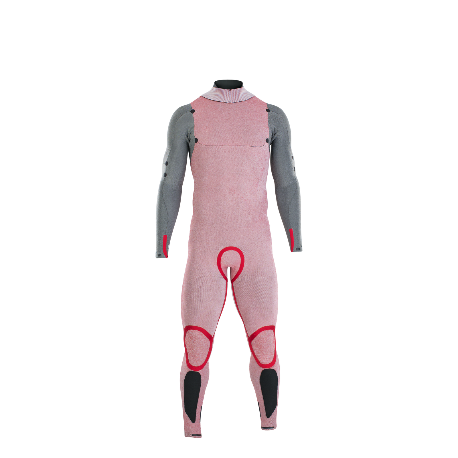 ION Seek Amp combinaison intégrale néoprène 5/4mm zip dos en rose et gris avec accents rouges