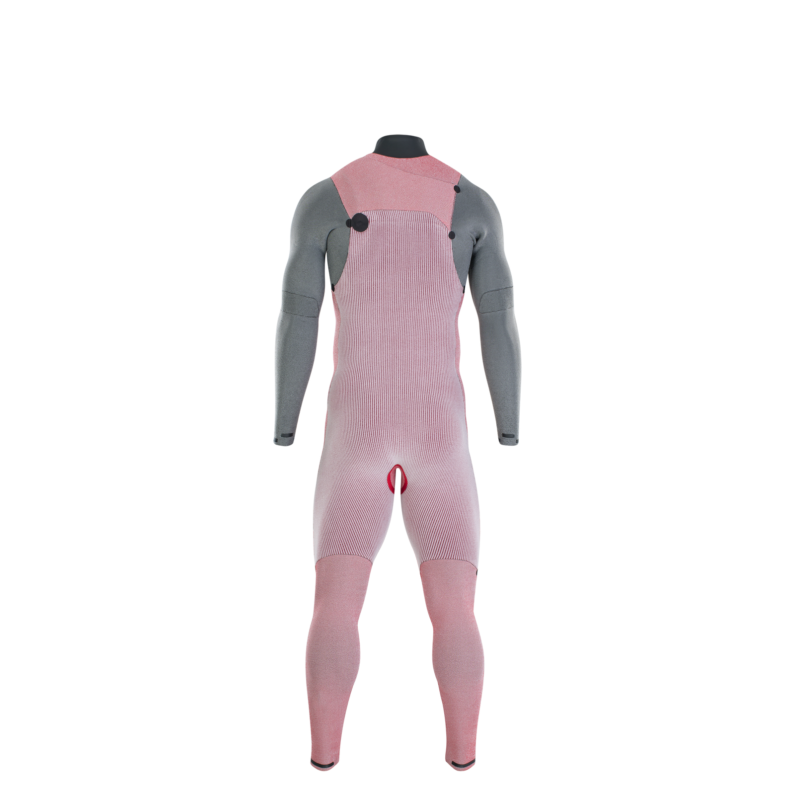 ION Seek Amp 5/4mm front-zip fullsuit in dusty rose and grey back view