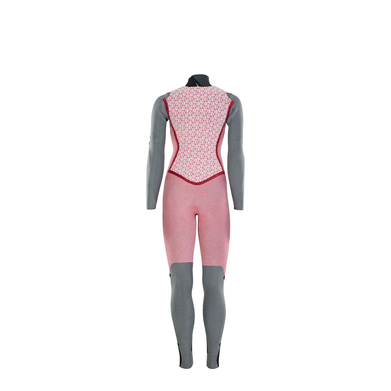 ION Amaze Core 4/3 mm Backzip Neoprenanzug in grau und rosa – Rückansicht