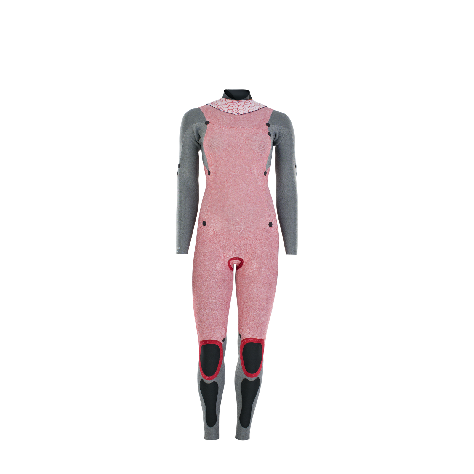 ION Amaze Core 5/4mm back-zip fullsuit wetsuit in dusty rose and grey