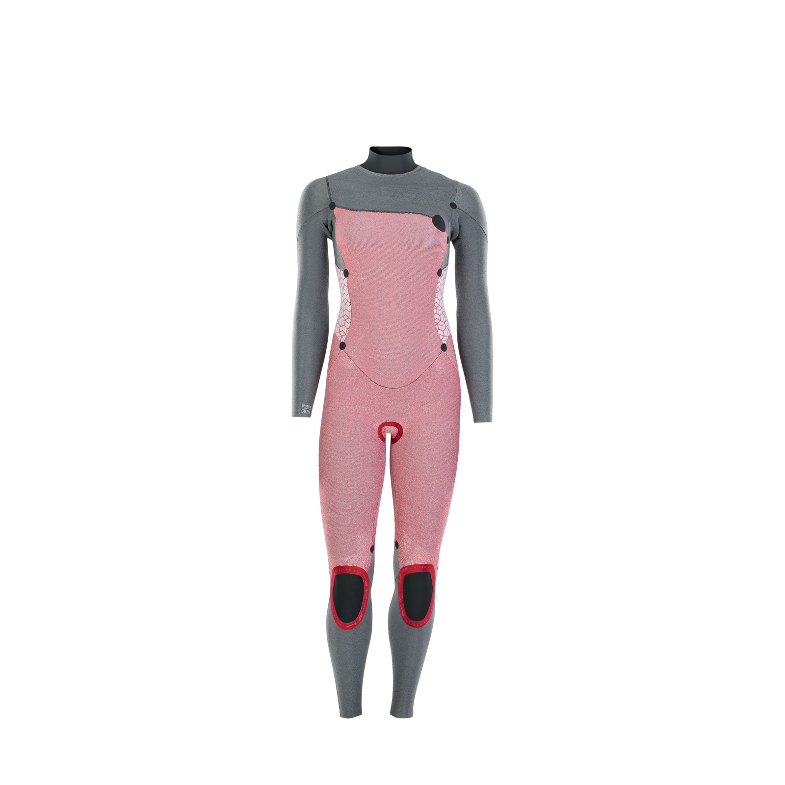 ION Amaze Core 5/4mm front-zip fullsuit wetsuit in grey and dusty rose