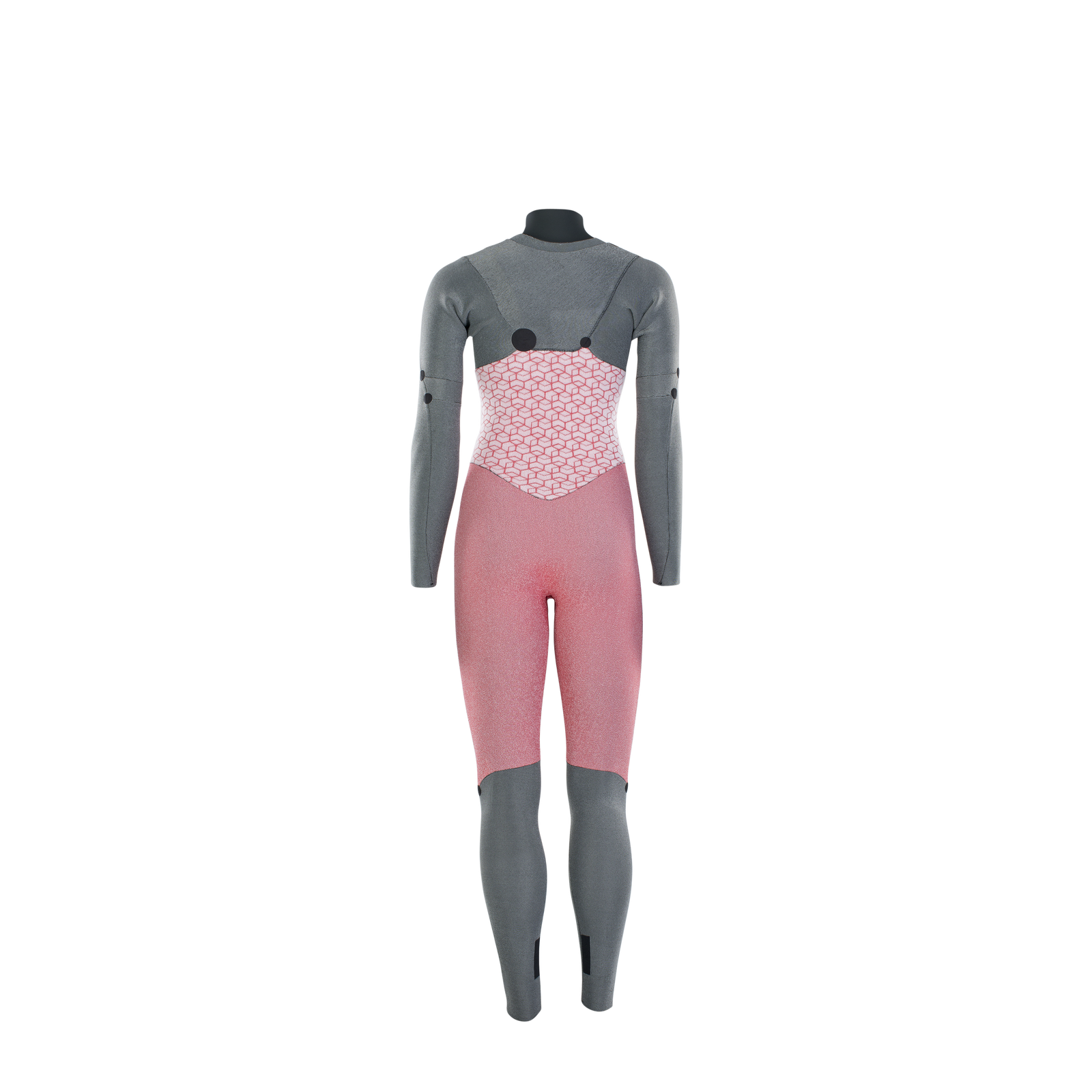 ION Amaze Core 5/4mm front-zip fullsuit wetsuit in grey and dusty rose