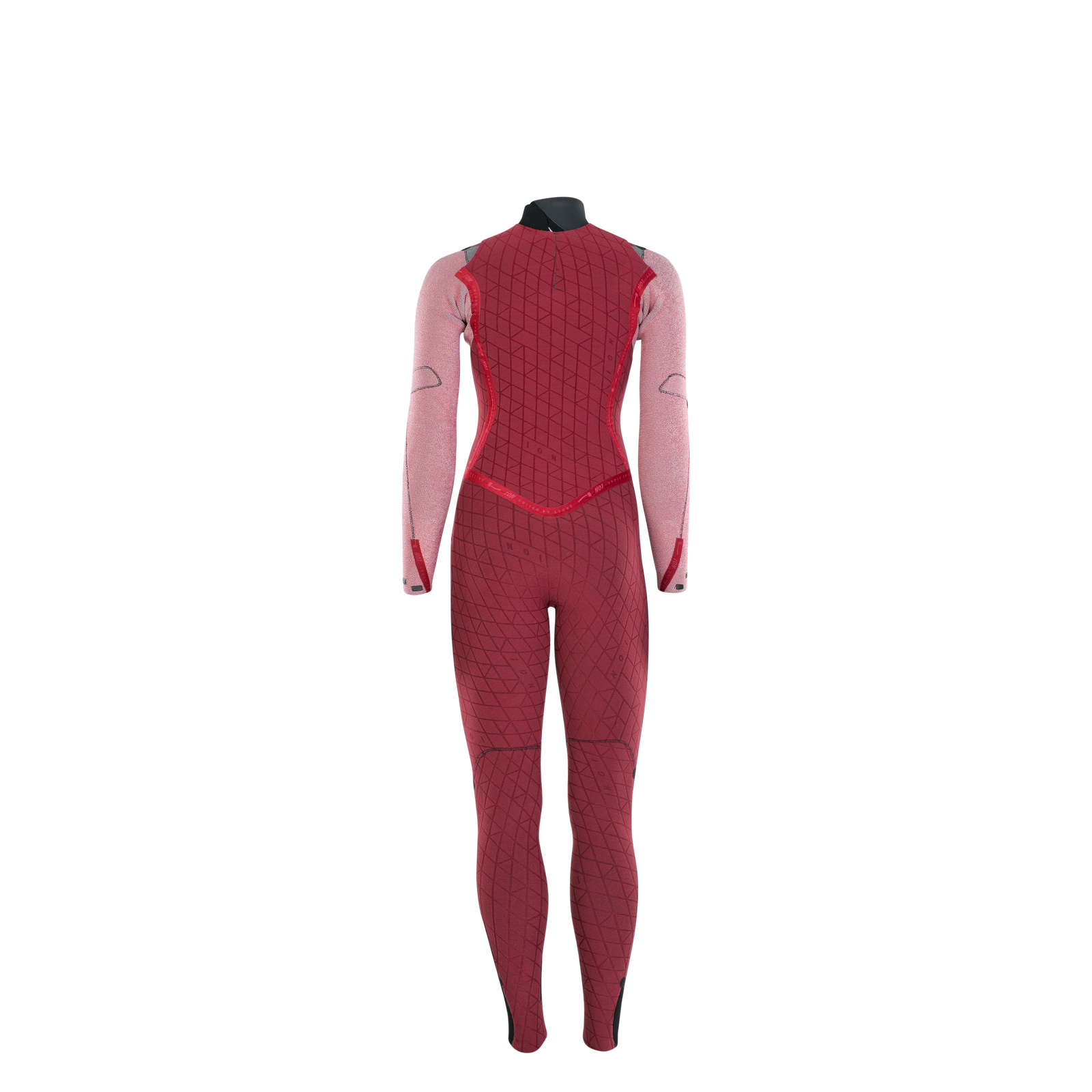 ION Amaze Select 6/5 mm Backzip-Neoprenanzug in dunkelrot und altrosa – Rückansicht