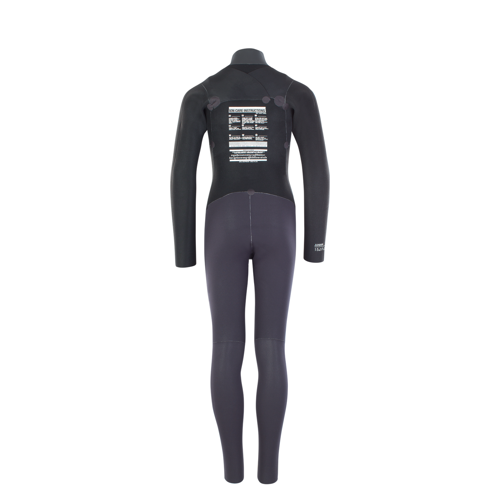 Combinaison junior ION Capture 3/2mm zip frontal en noir, vue de dos