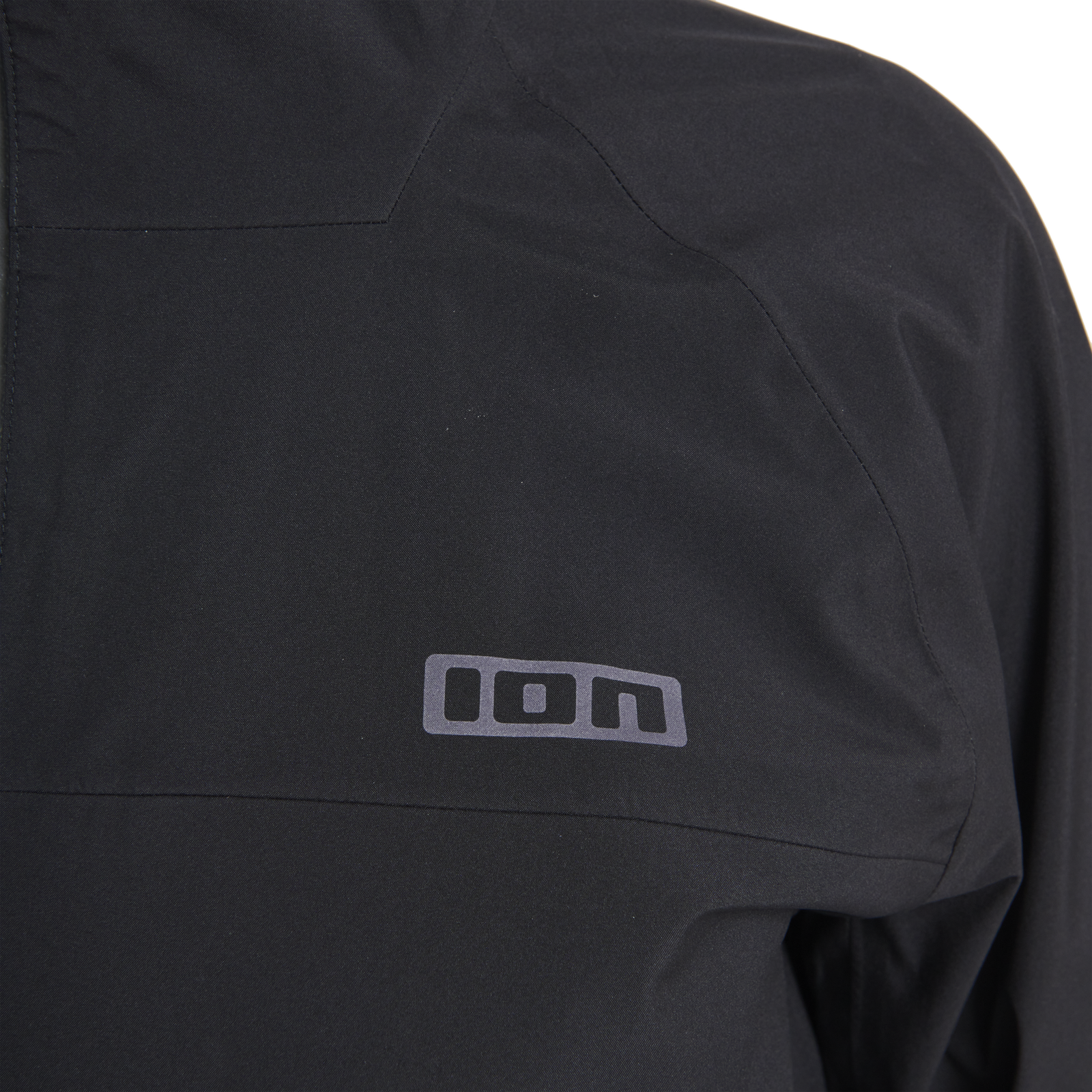ION Bike Shelter 3L men's cycling jacket in black for mountain biking logo detail view