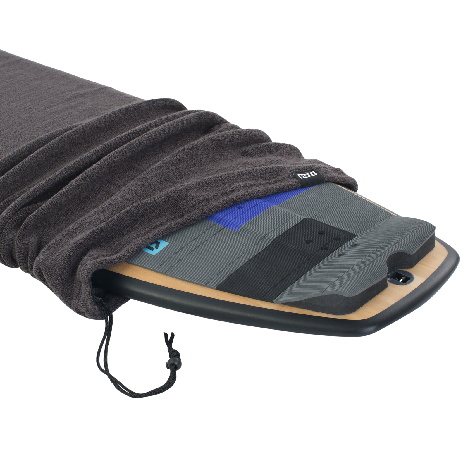 ION Surf Sock Stubby board sock 5'3" in charcoal grey with drawstring closure and nose reinforcement