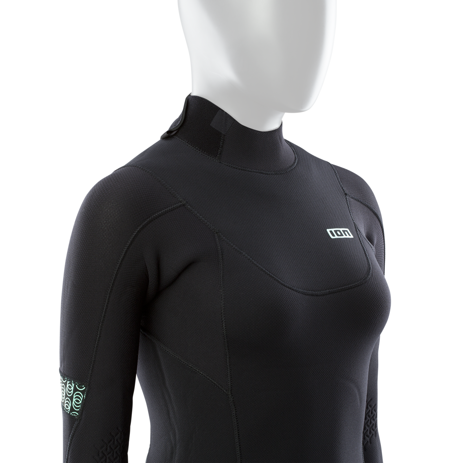 ION Amaze Select 5/4 mm Backzip Neoprenanzug in schwarz mit mintgrünem Print