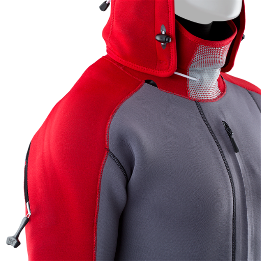Fuse Drysuit 4/3 Back Zip - 215/501 grey/red - 50/M