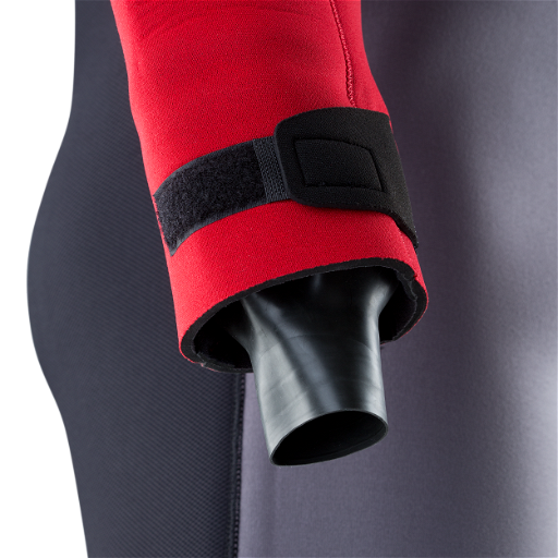 Fuse Drysuit 4/3 Back Zip - 215/501 grey/red - 54/XL
