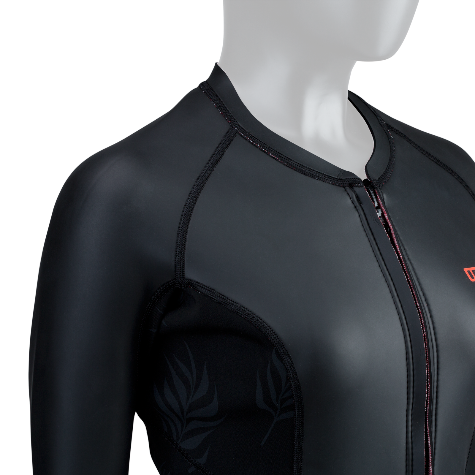 ION Neo Zip Top 2/1 LS Skin women neoprene long-sleeve top in black with front zip