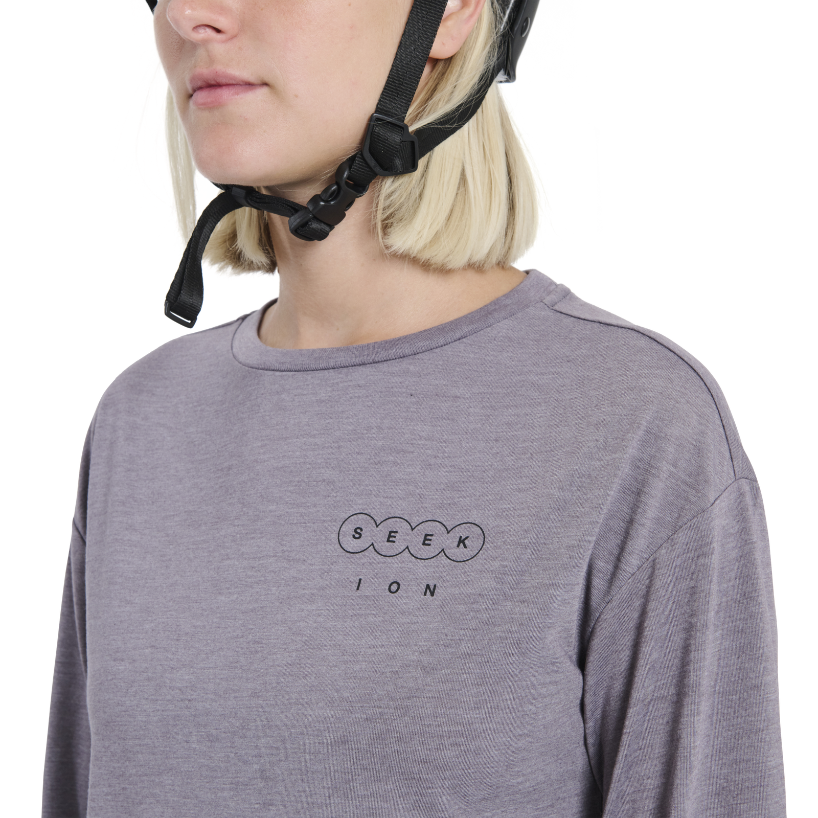 ION Seek Amp Langarm Radtrikot Damen in heather grau für Mountainbike