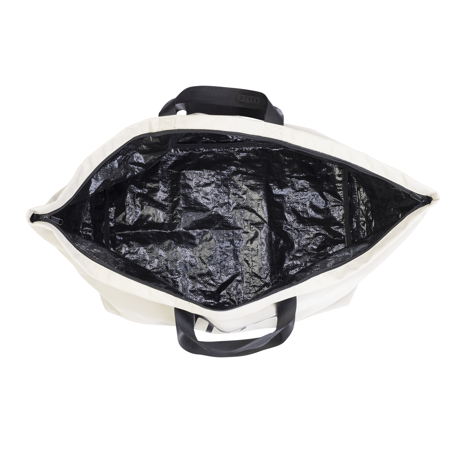 ION Session Bag 80l en sable, vue intérieure avec revêtement déperlant