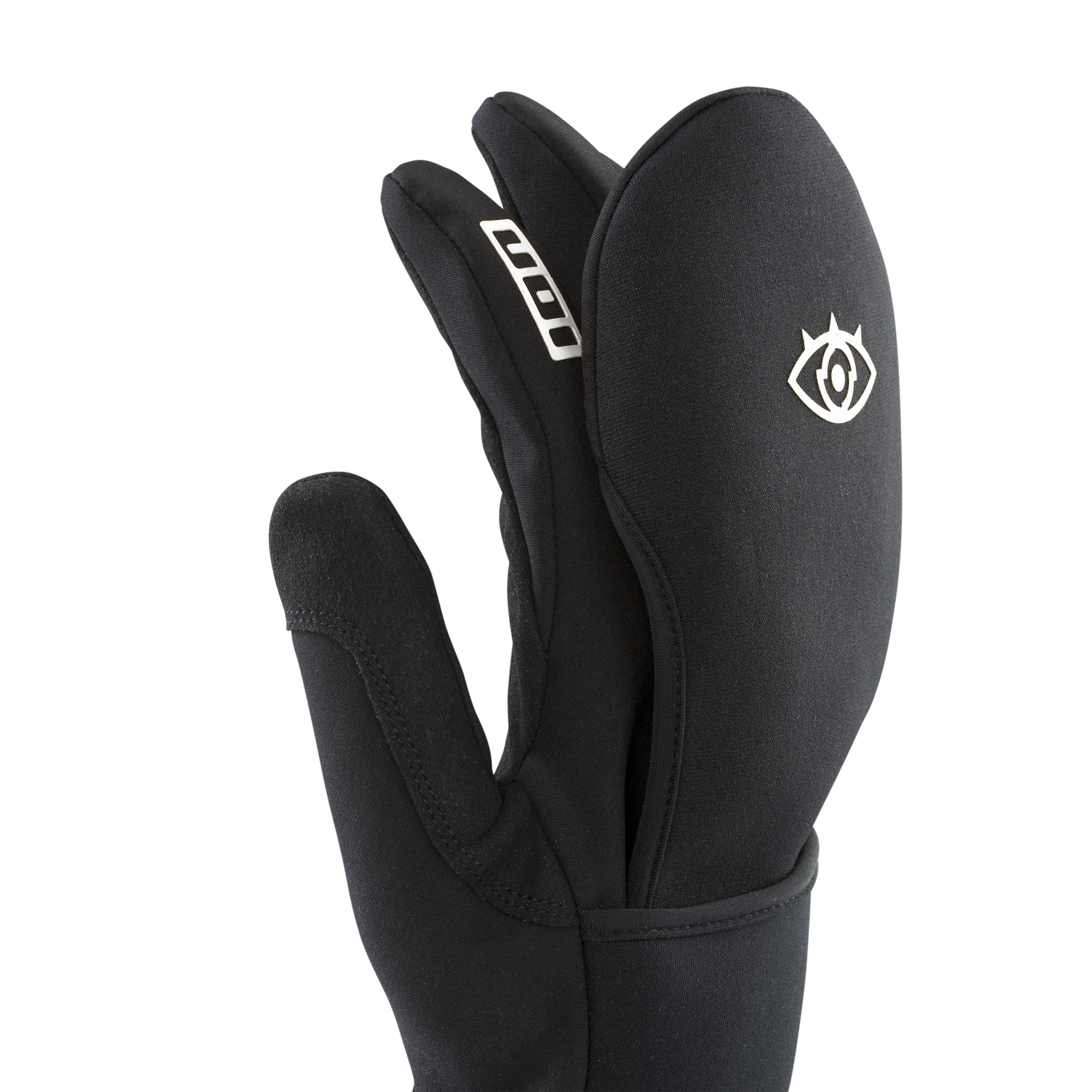 ION Hybrid Gloves 1+2,5 mm gants en néoprène noir avec couvre-doigts mitaine ouvert