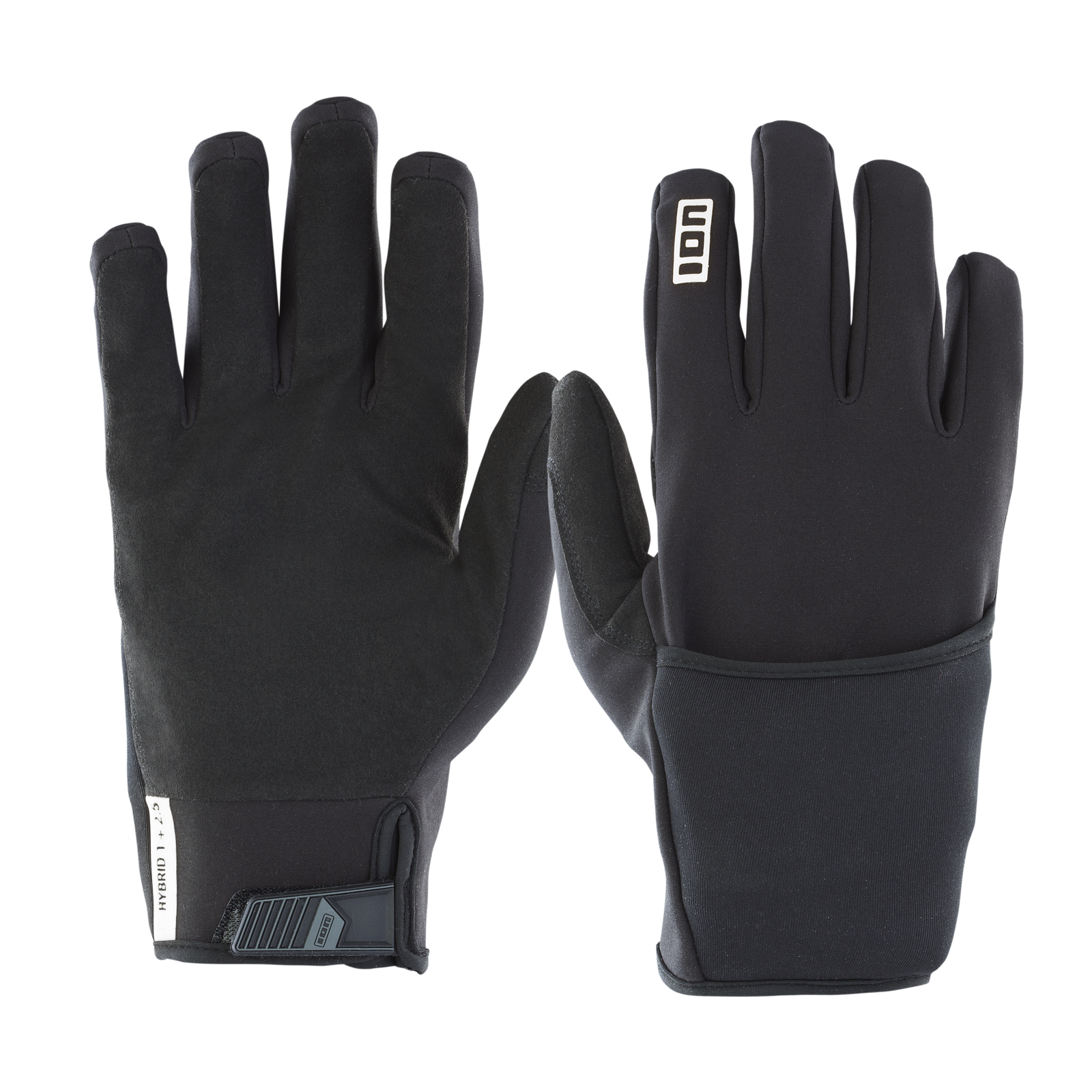 Gants en néoprène ION Hybrid 1+2,5 mm en noir, vue paume et dos