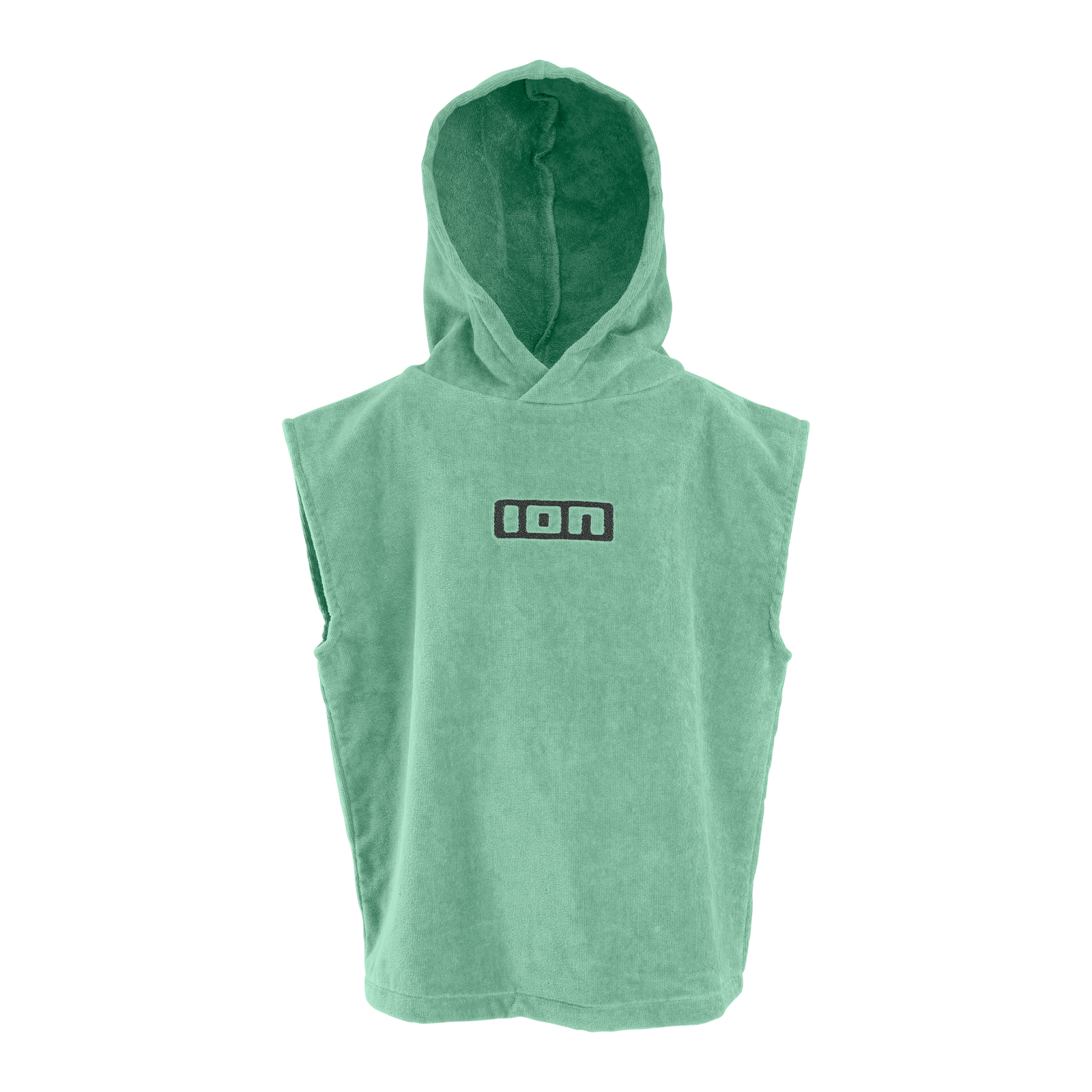 ION Poncho Mini Grom kids hooded poncho in mint green cotton terry cloth