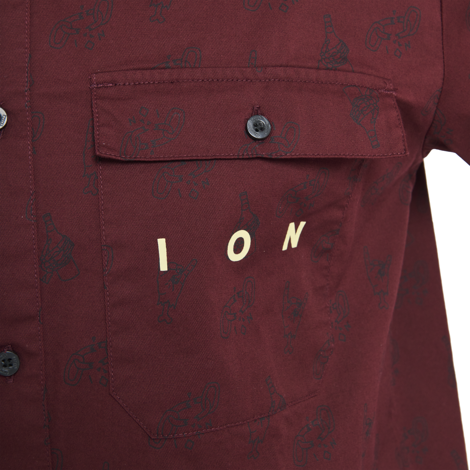 ION Seek Amp LS 2.0 Langarm-Radtrikot Herren in dunkelbordeaux für Mountainbiking, Detailansicht Brusttasche