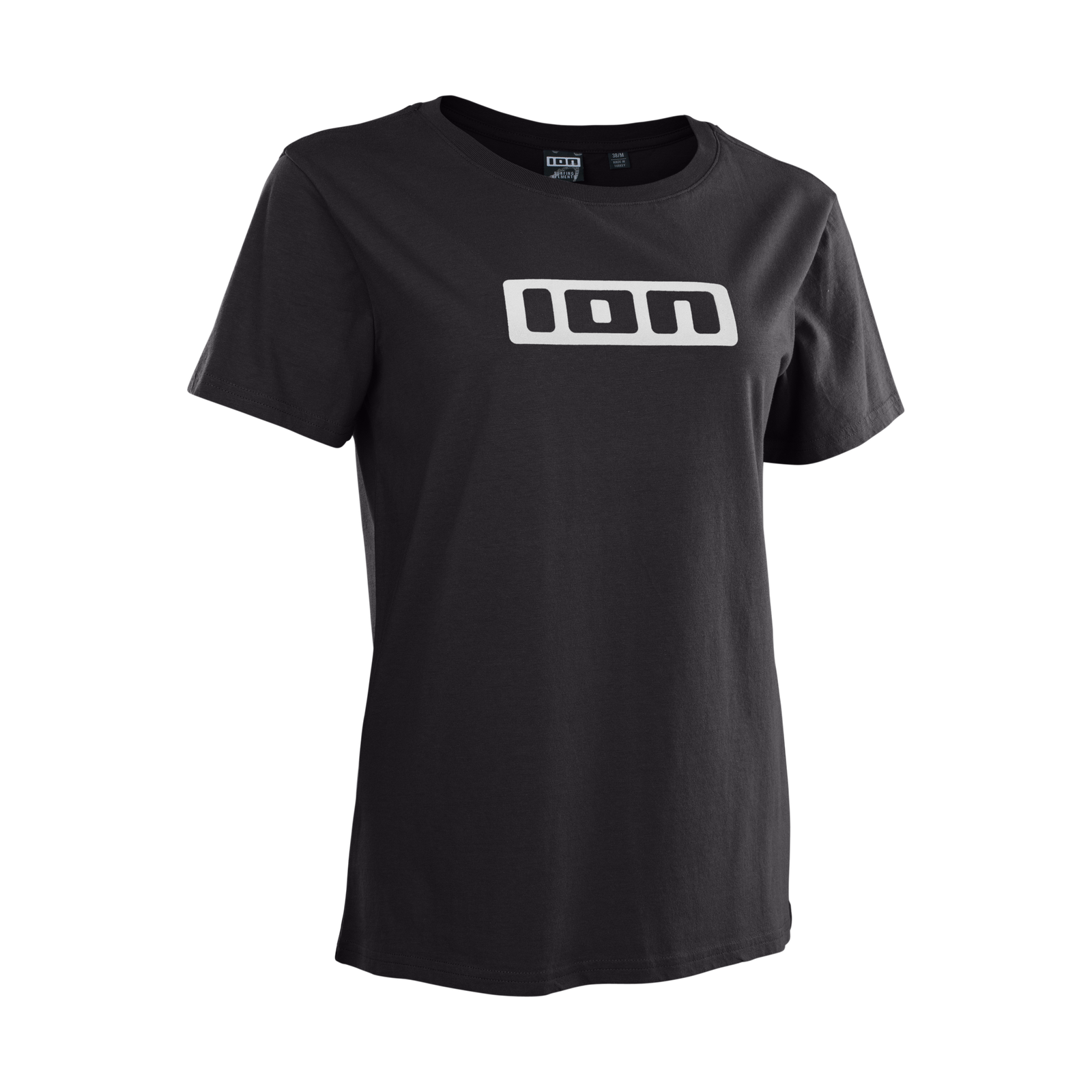 T-shirt ION Tee Logo SS femme en noir avec grand imprimé logo ION sur la poitrine