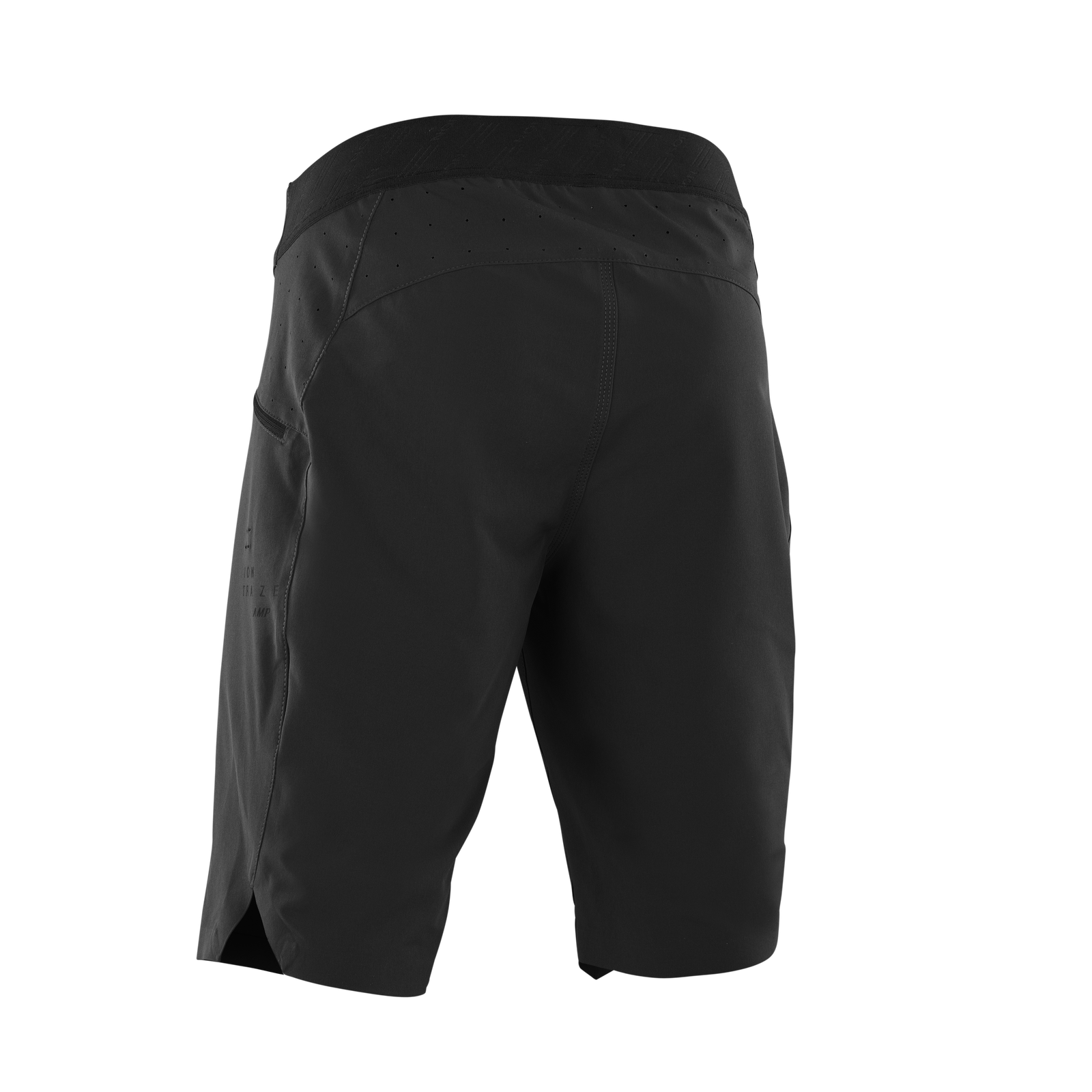 Short de vélo ION Bike Traze Amp homme en noir pour le trail – vue arrière