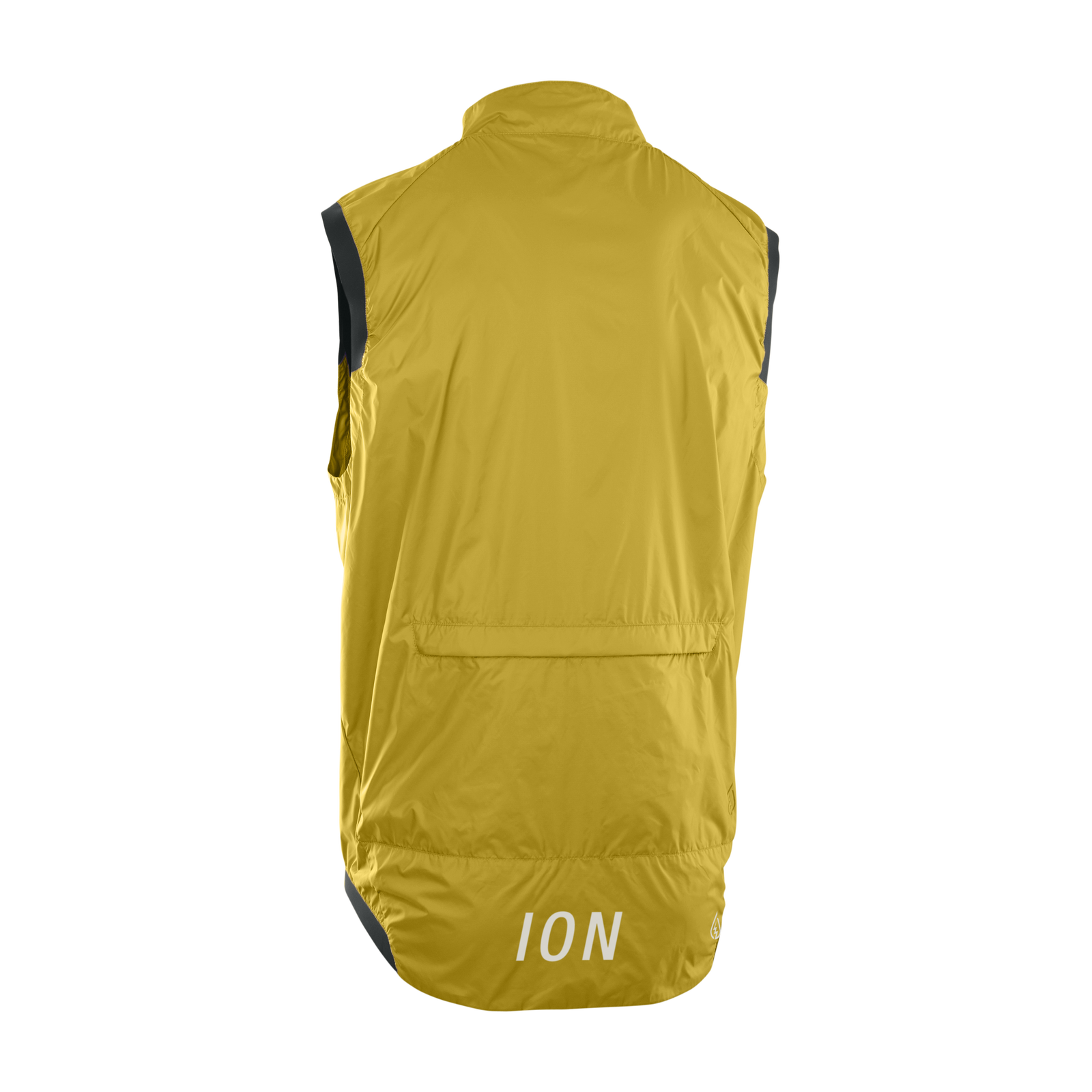 ION Bike Shelter Lite cycling vest in olive yellow for gravel and mountain biking – rear view