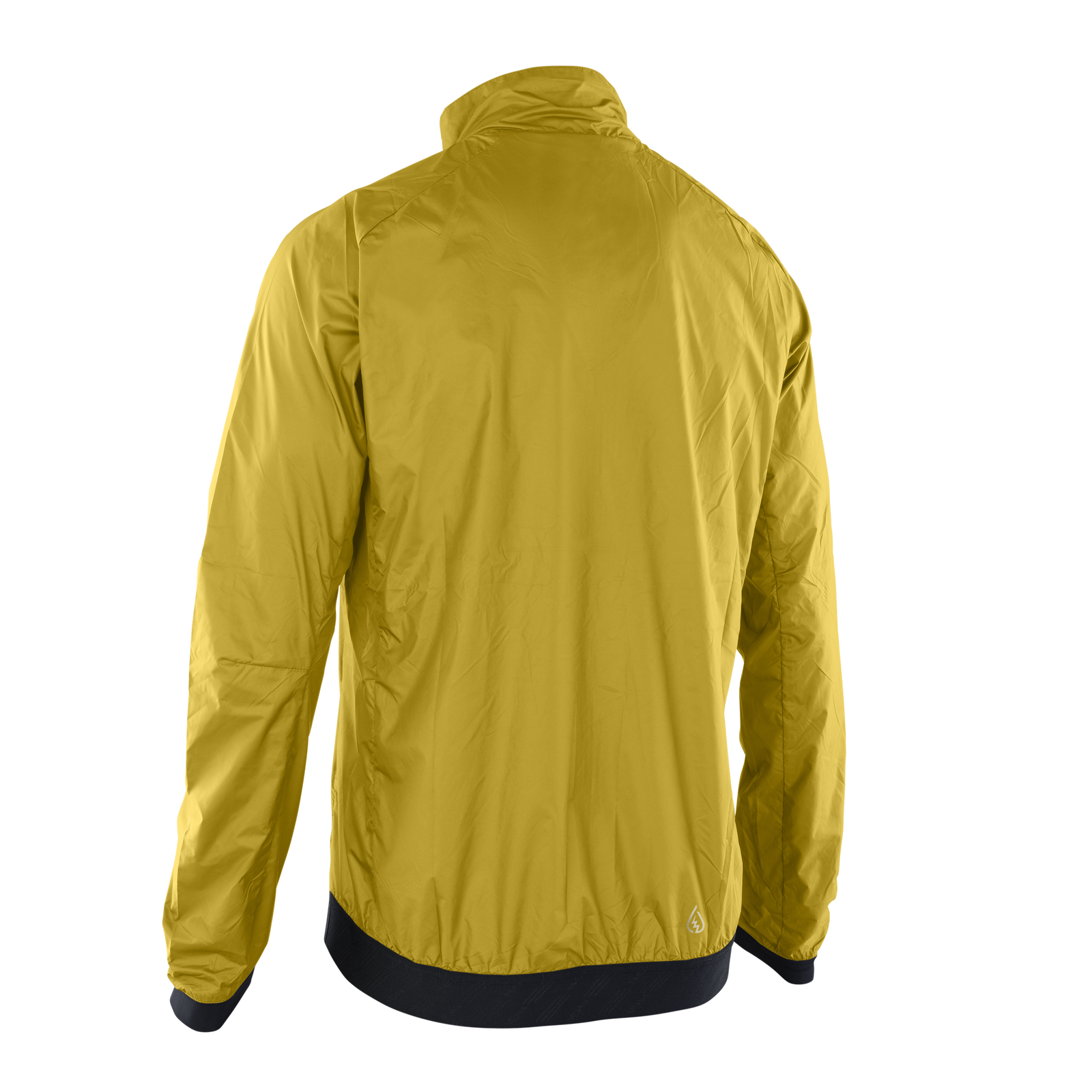 ION Bike Jacket Shelter Lite packable windbreaker jacket in olive yellow for mountain biking back view
