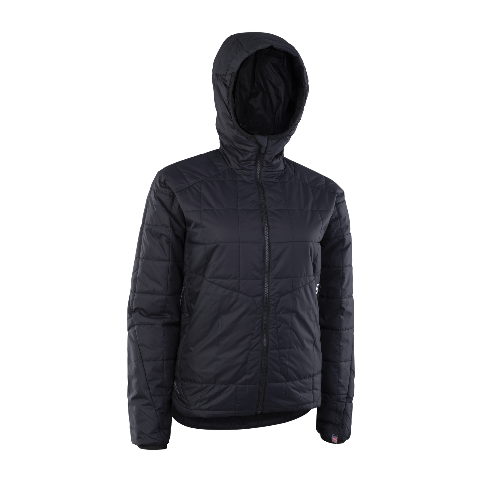 ION Bike Shelter Primaloft cycling jacket women in black with hood for mountain biking