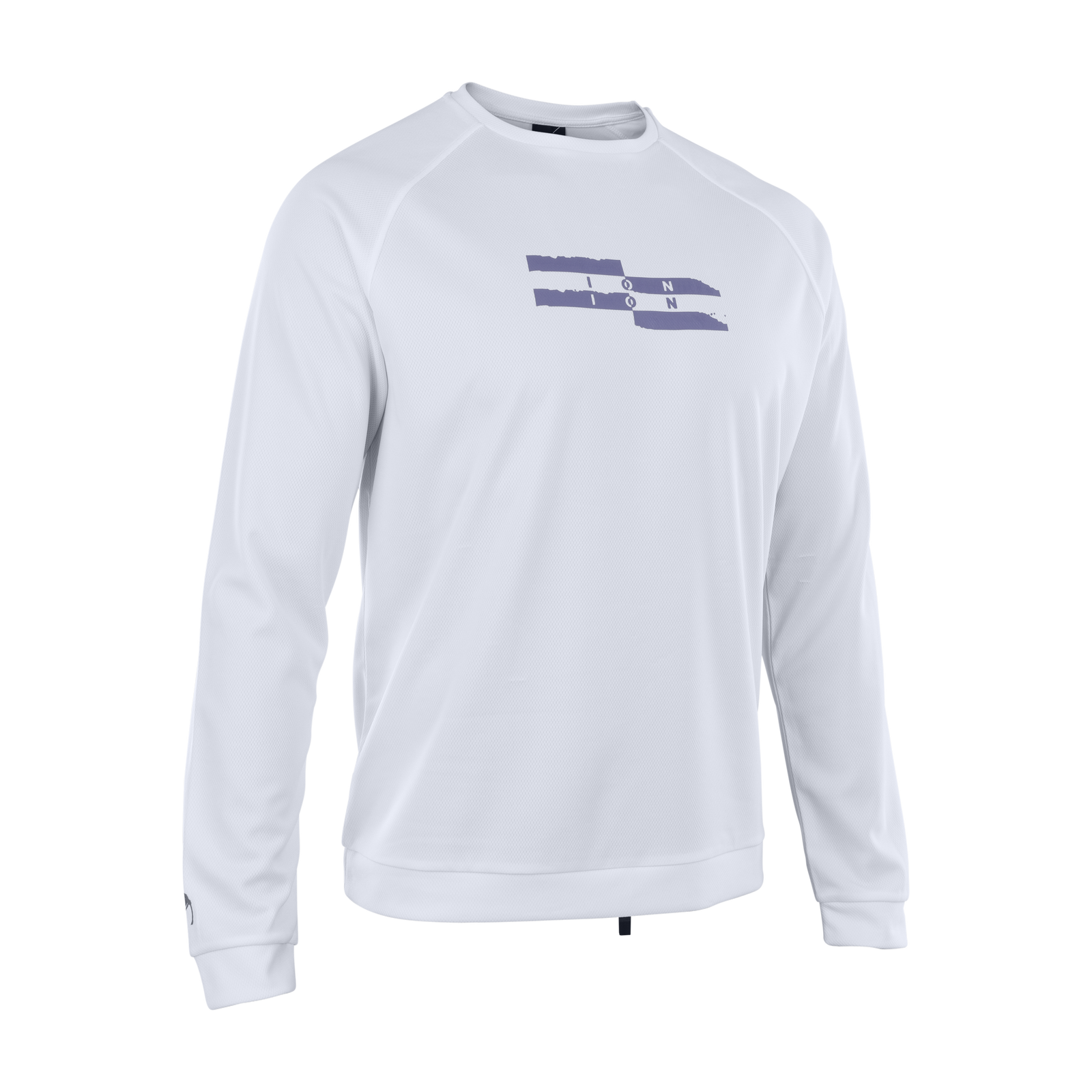 ION Water Wetshirt haut manches longues homme en blanc avec imprimé bleu ardoise