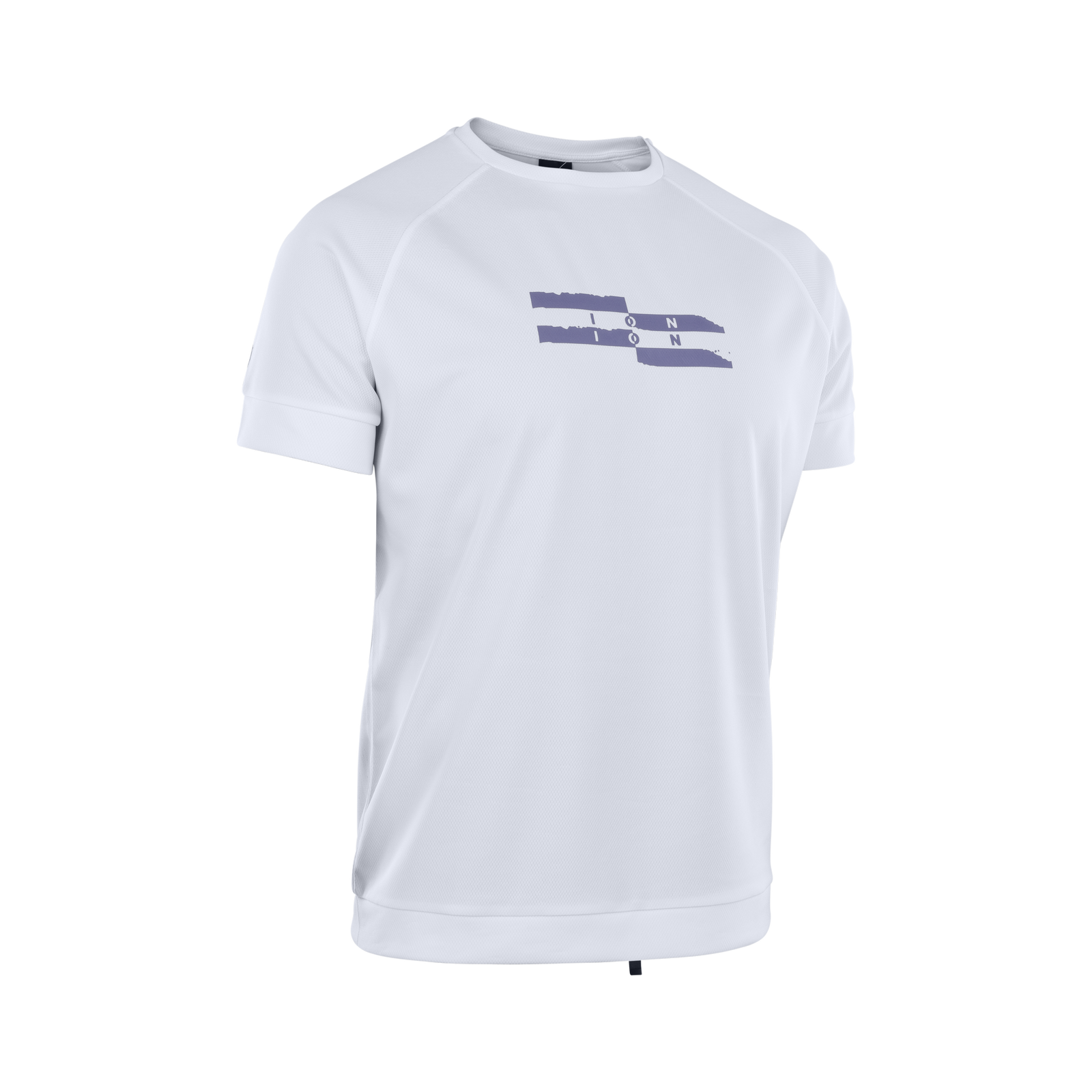ION Wetshirt short sleeve men's top in white with blue-grey chest graphic