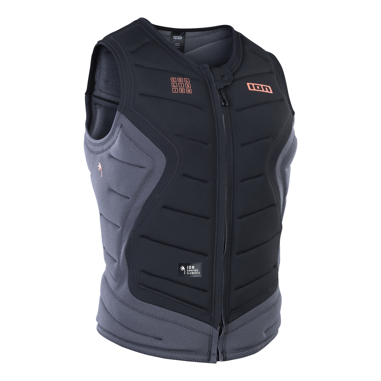 ION Collision Select Prallschutzweste Frontreißverschluss Herren in charcoal schwarz und grau