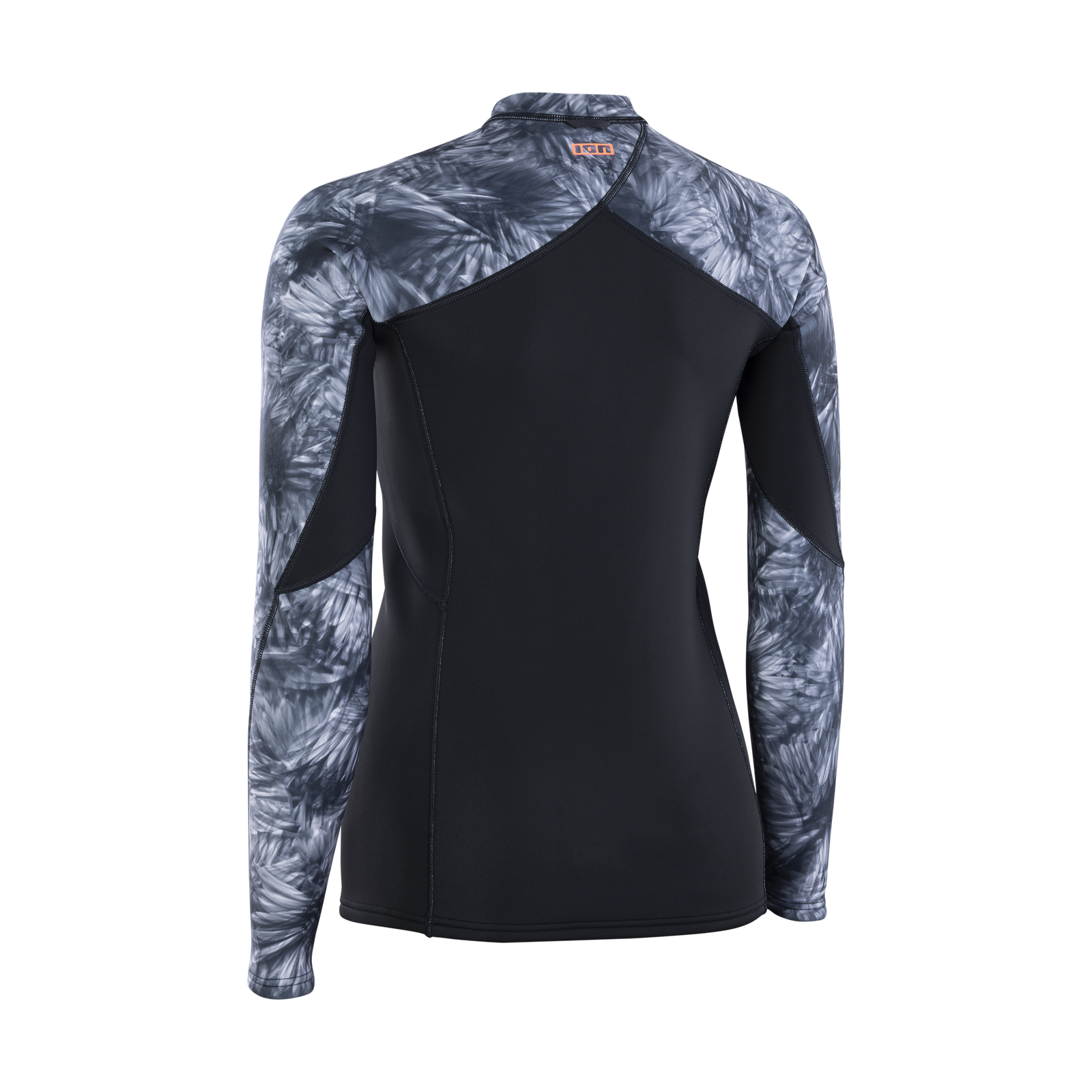 ION Neo Top 2/2 LS Damen Neopren-Oberteil in schwarz mit grauem Print