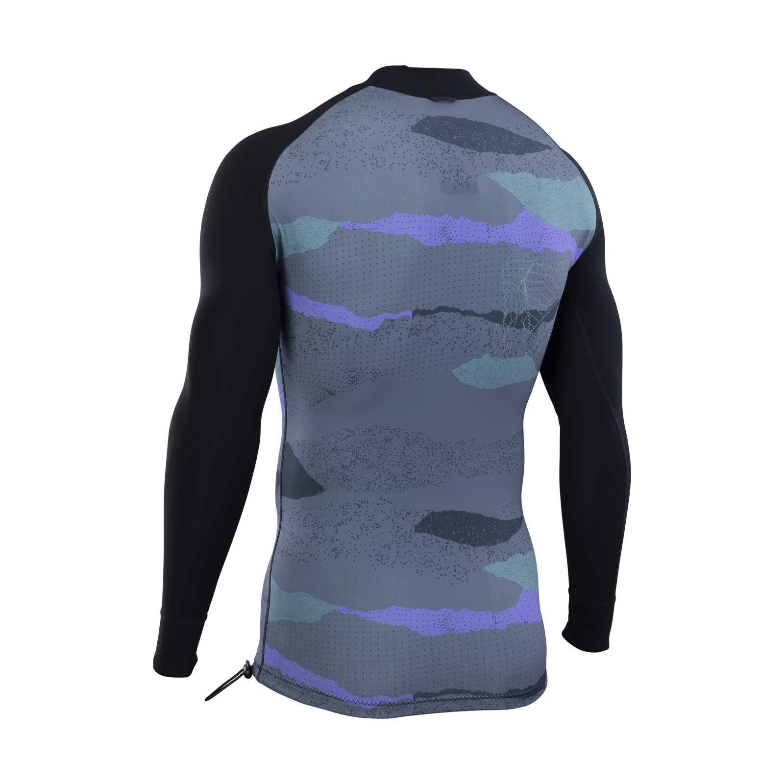 ION Neo Top 0.5 LS men long-sleeve neoprene top in charcoal grey and black with camo print