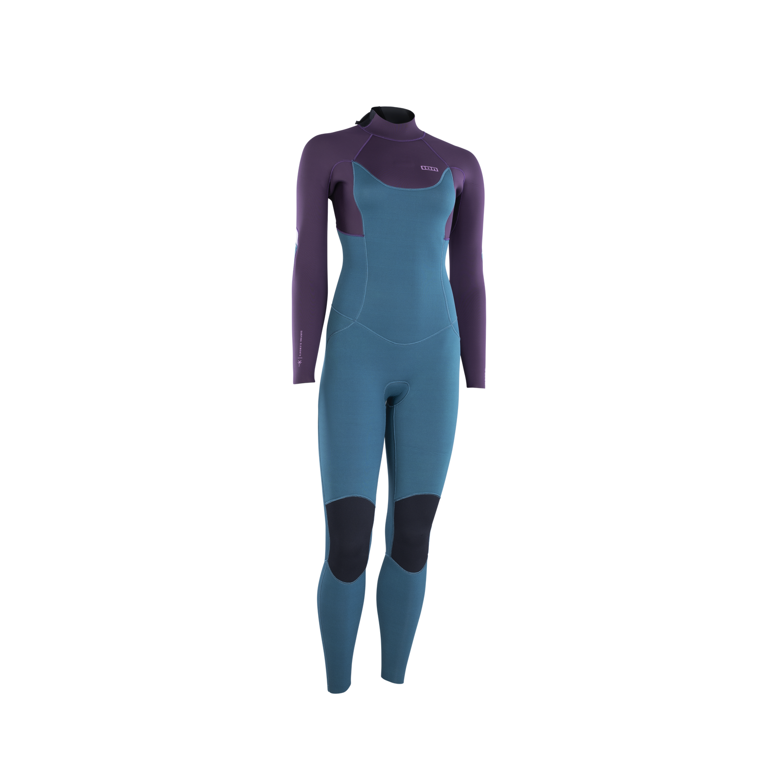 ION Element 5/4 mm Back-Zip Neoprenanzug Fullsuit in stahlblau und pflaume