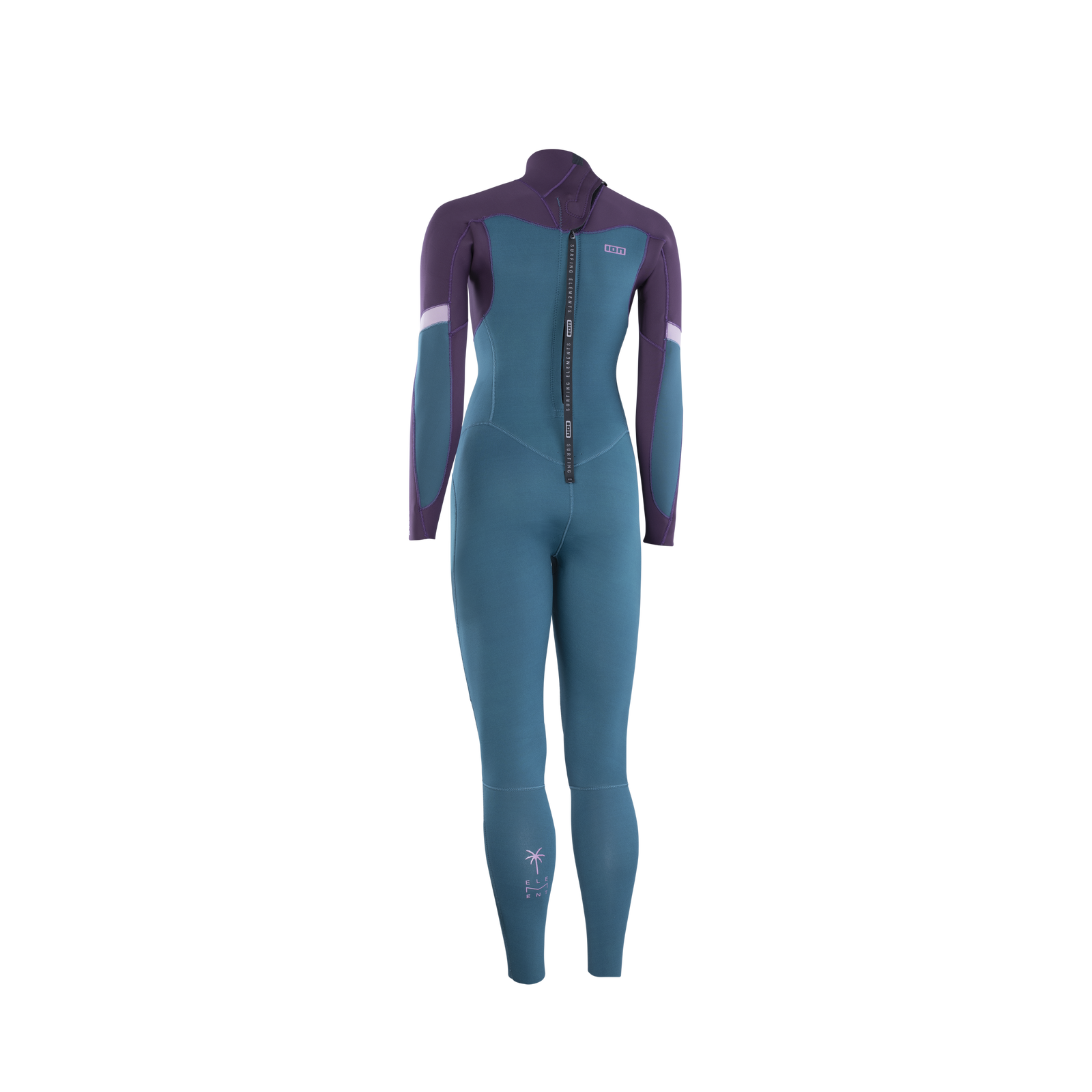 ION Element 5/4 mm Backzip Neoprenanzug Fullsuit in blaugrün und aubergine