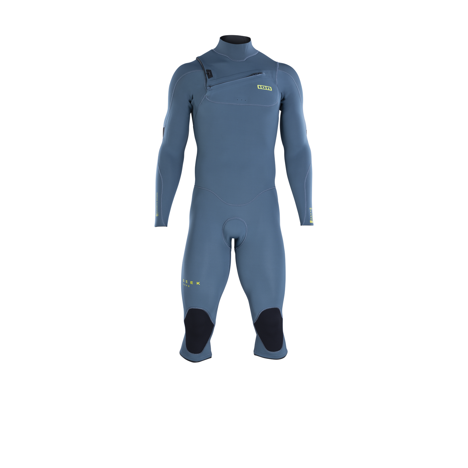 ION Seek Core combinaison néoprène overknee 4/3mm zip frontal manches longues en bleu ardoise