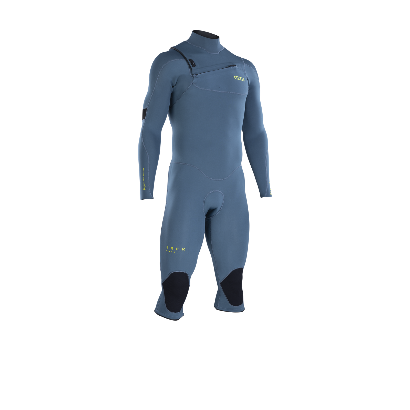 ION Seek Core combinaison néoprène 4/3mm zip frontal over-knee en bleu acier