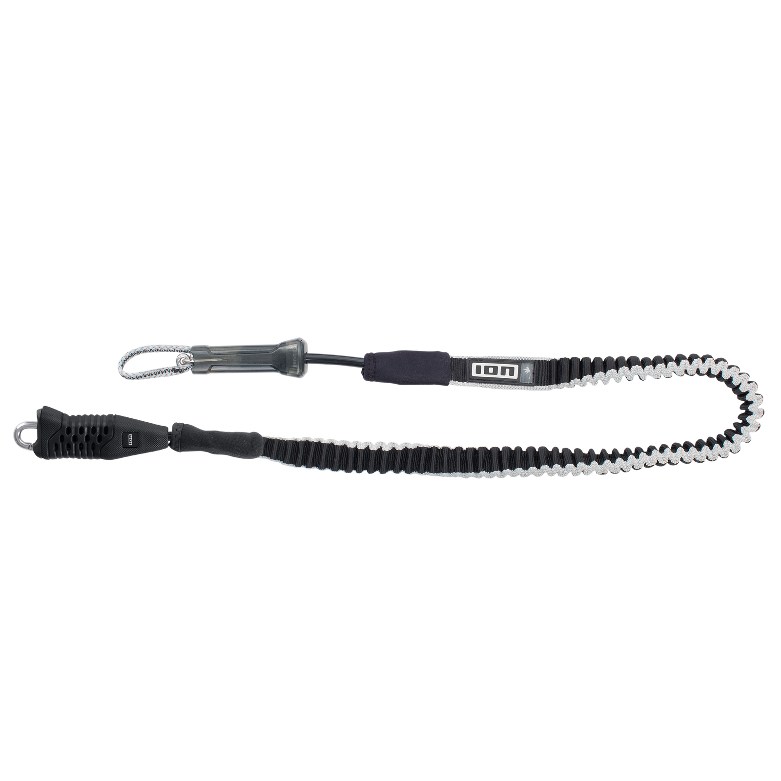ION Amp kite safety leash 100cm in black and white with quick-release carabiner
