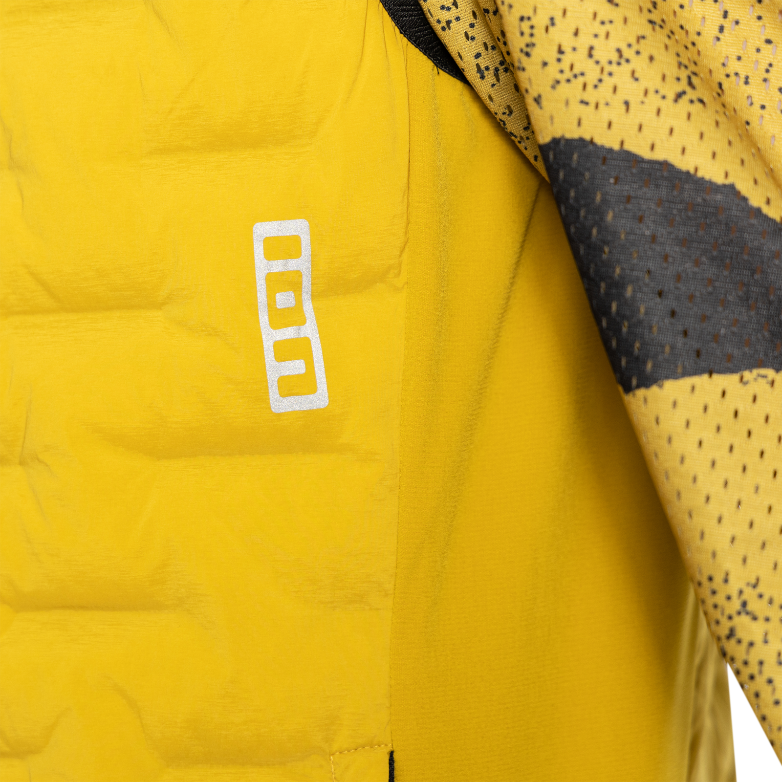ION Bike Vest Thermolite Hybrid Shelter Damen Radveste in golden-gelb mit Steppdetail und Stretcheinsatz