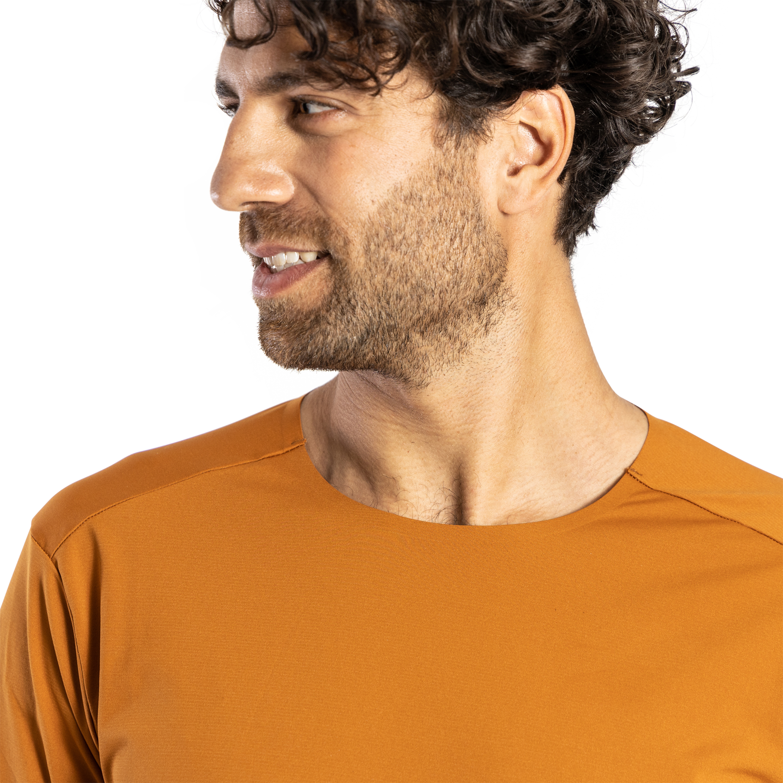 ION Bike Scrub Amp long sleeve jersey in burnt orange for freeride and downhill mountain biking