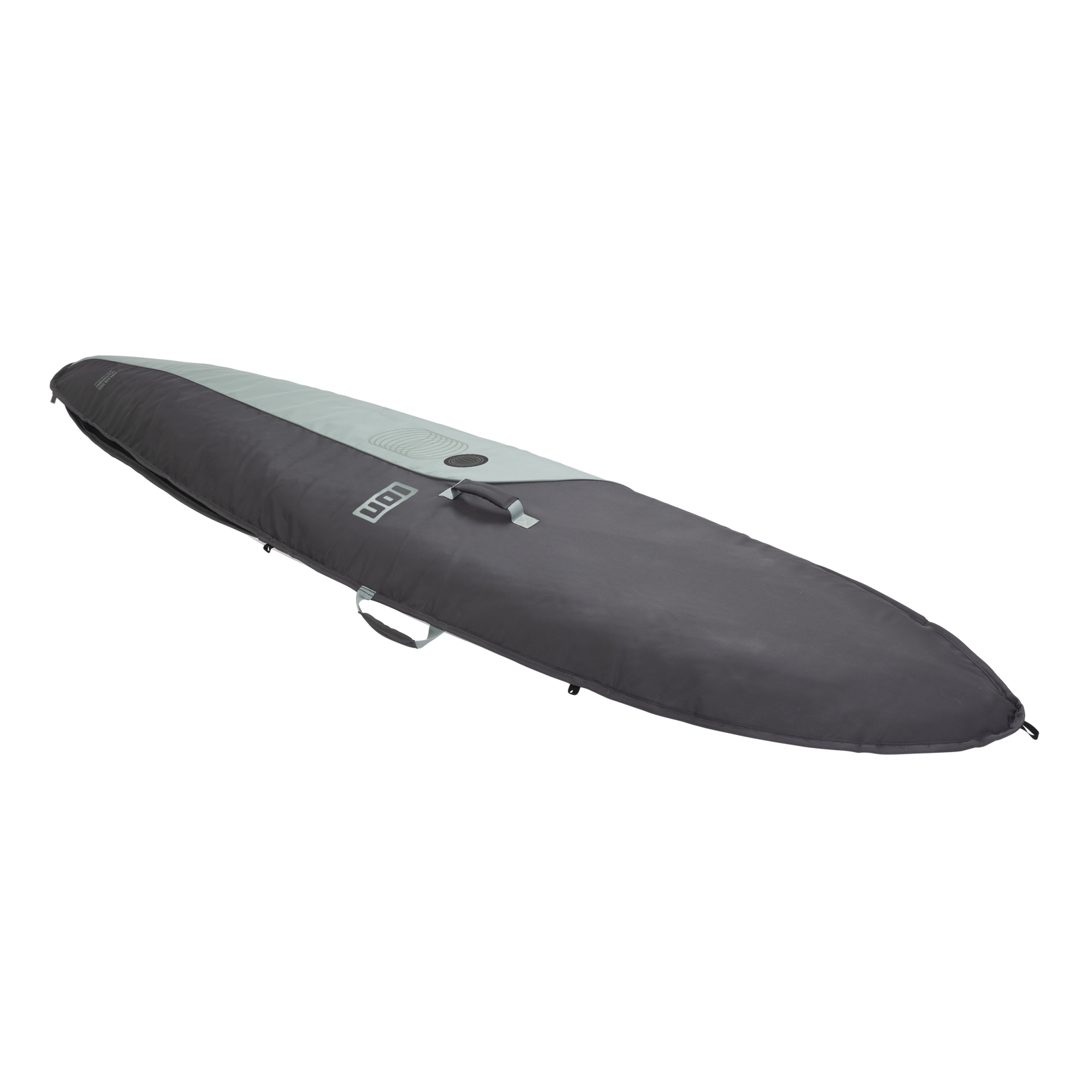 ION Core Downwinder foil boardbag in charcoal grey and light grey