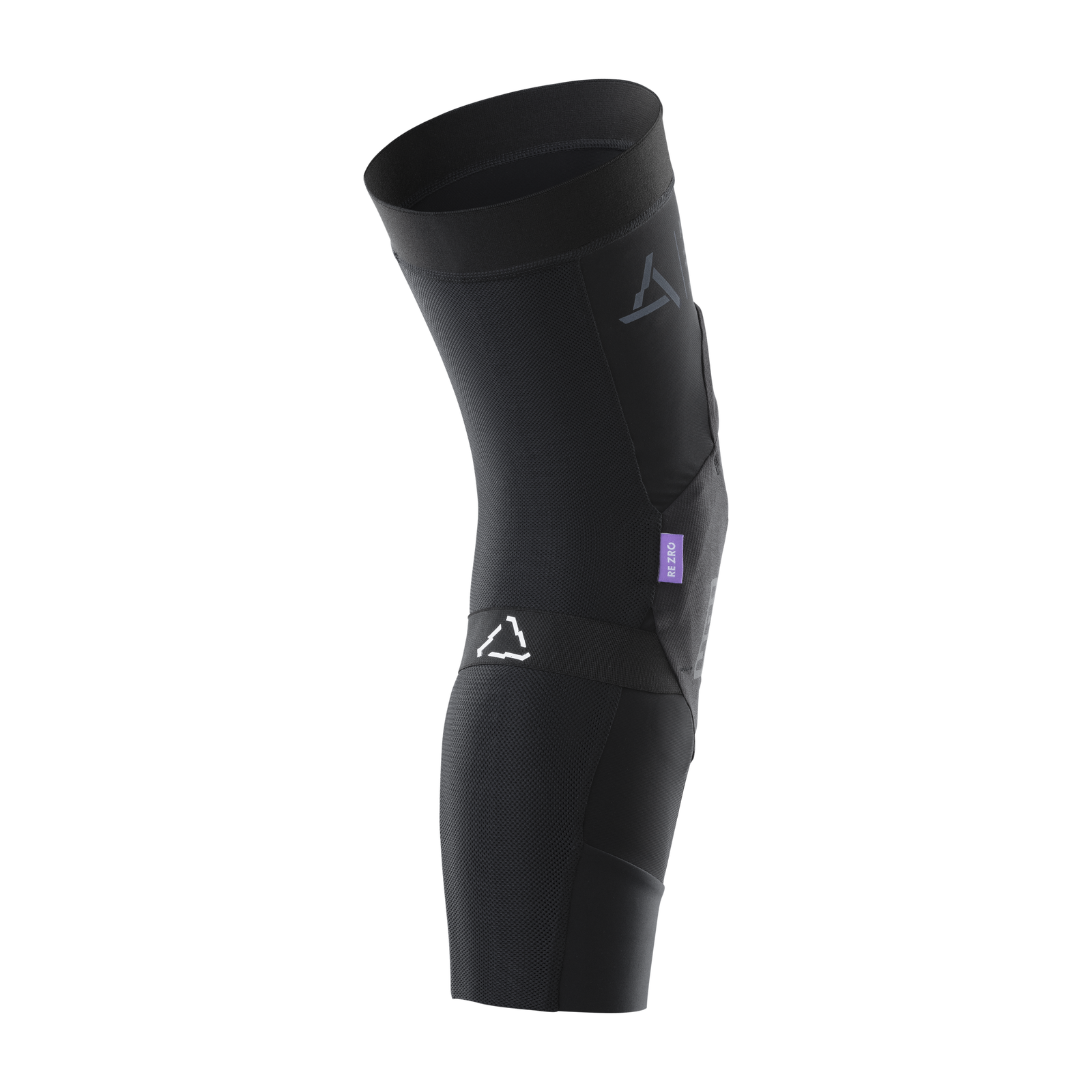 ION Bike ARCON LT knee guard in black with RE ZRO L2 biodegradable pad, compression sleeve