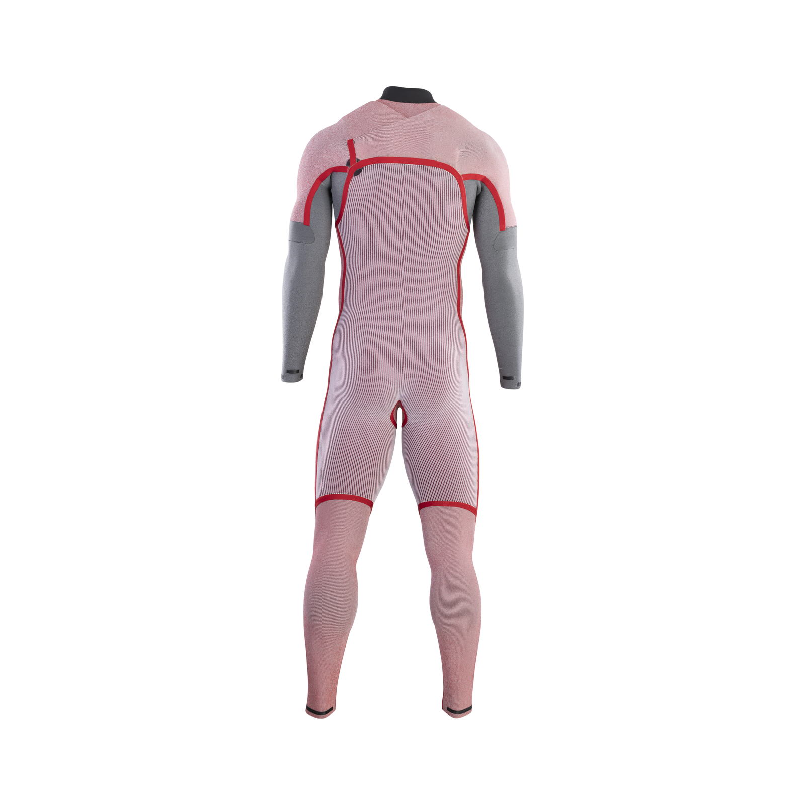 ION Seek Amp 4/3mm front-zip fullsuit men in dusty rose, grey and red – back view