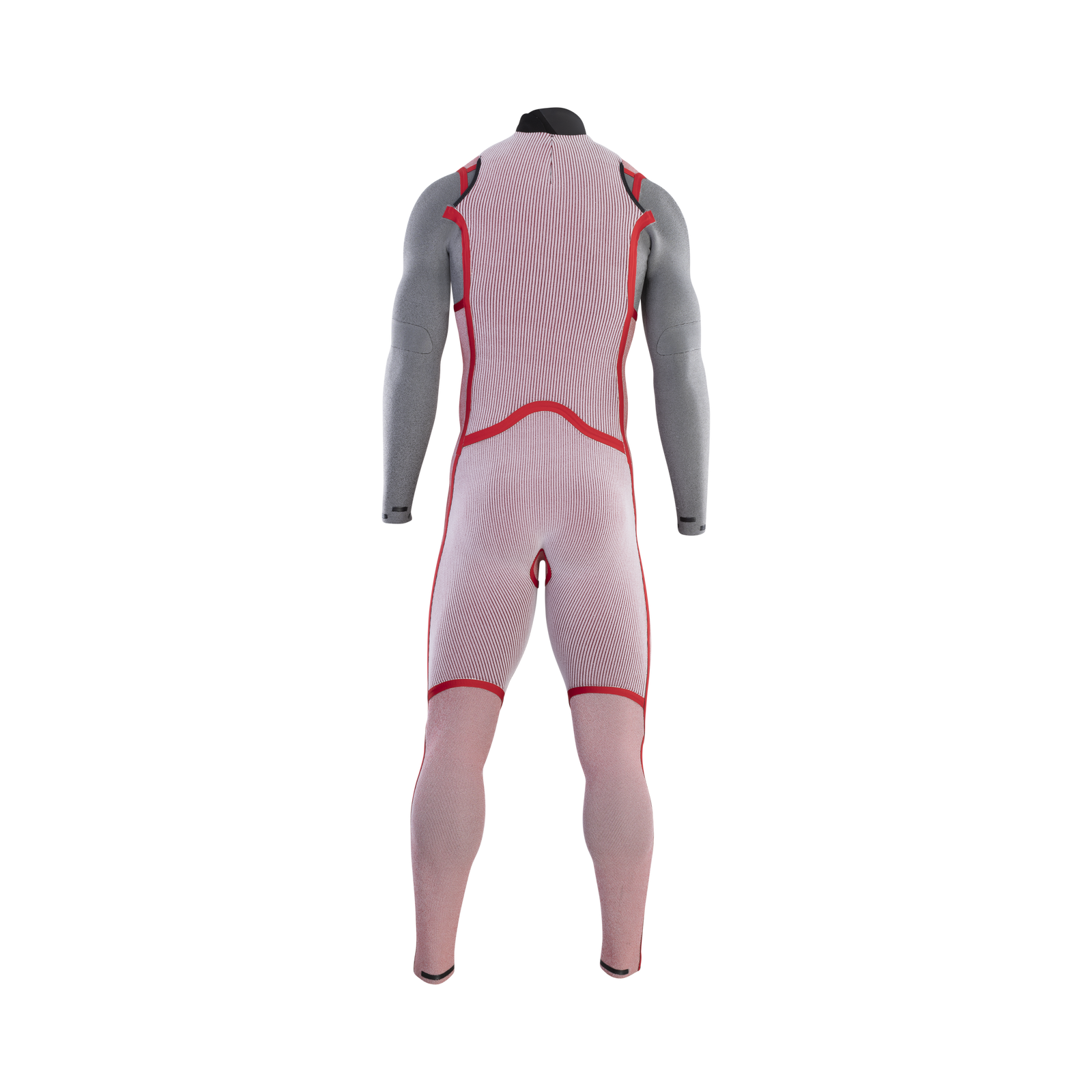 ION Seek Amp 4/3mm back-zip fullsuit men in light grey and red – rear view