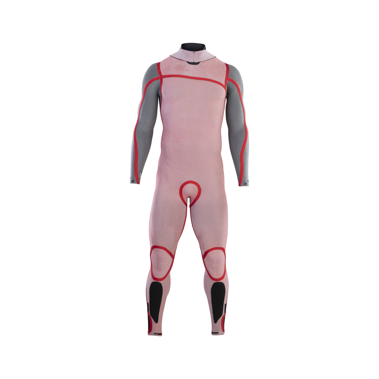 ION Seek Amp 4/3mm back-zip fullsuit men in dusty rose, grey and red