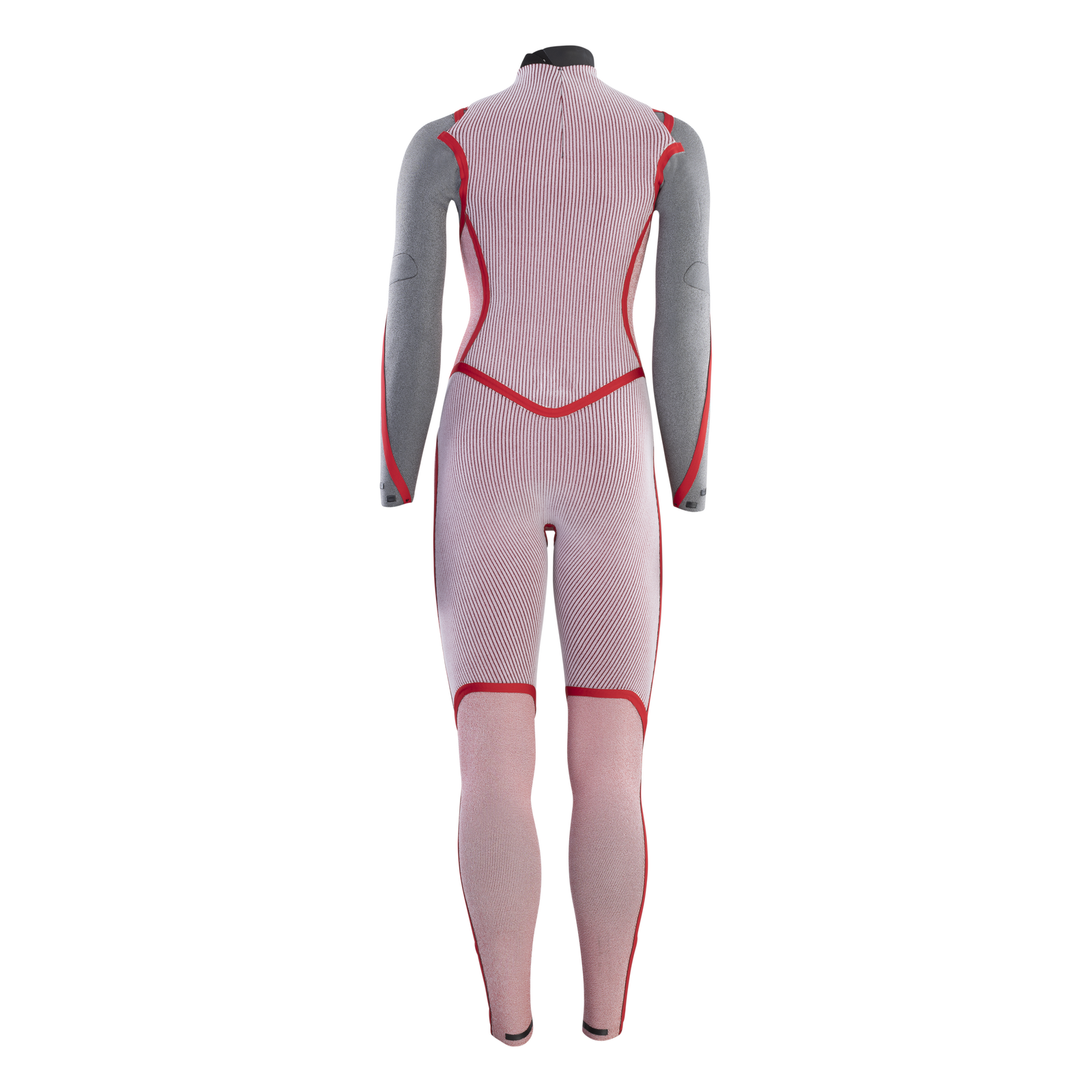 ION Amaze Amp 4/3mm back-zip women's fullsuit in dusty rose, grey and red – back view