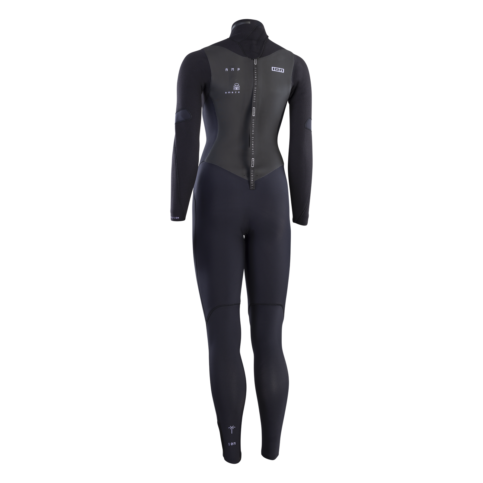 ION Amaze Amp 5/4mm back-zip women's fullsuit wetsuit in black – back view